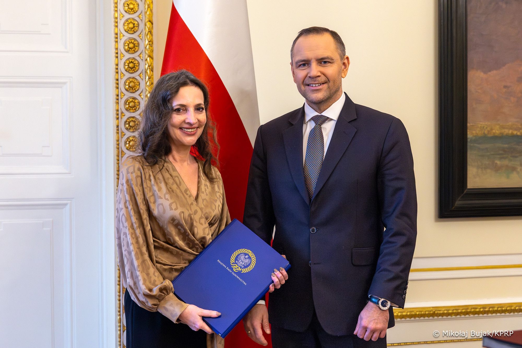 Spotkanie prezydenta Karola Nawrockiego z Przewodniczącą Krajowej Rady Sądownictwa Dagmarą Pawełczyk–Woicką. Fot. Mikołaj Bujak/KPRP
