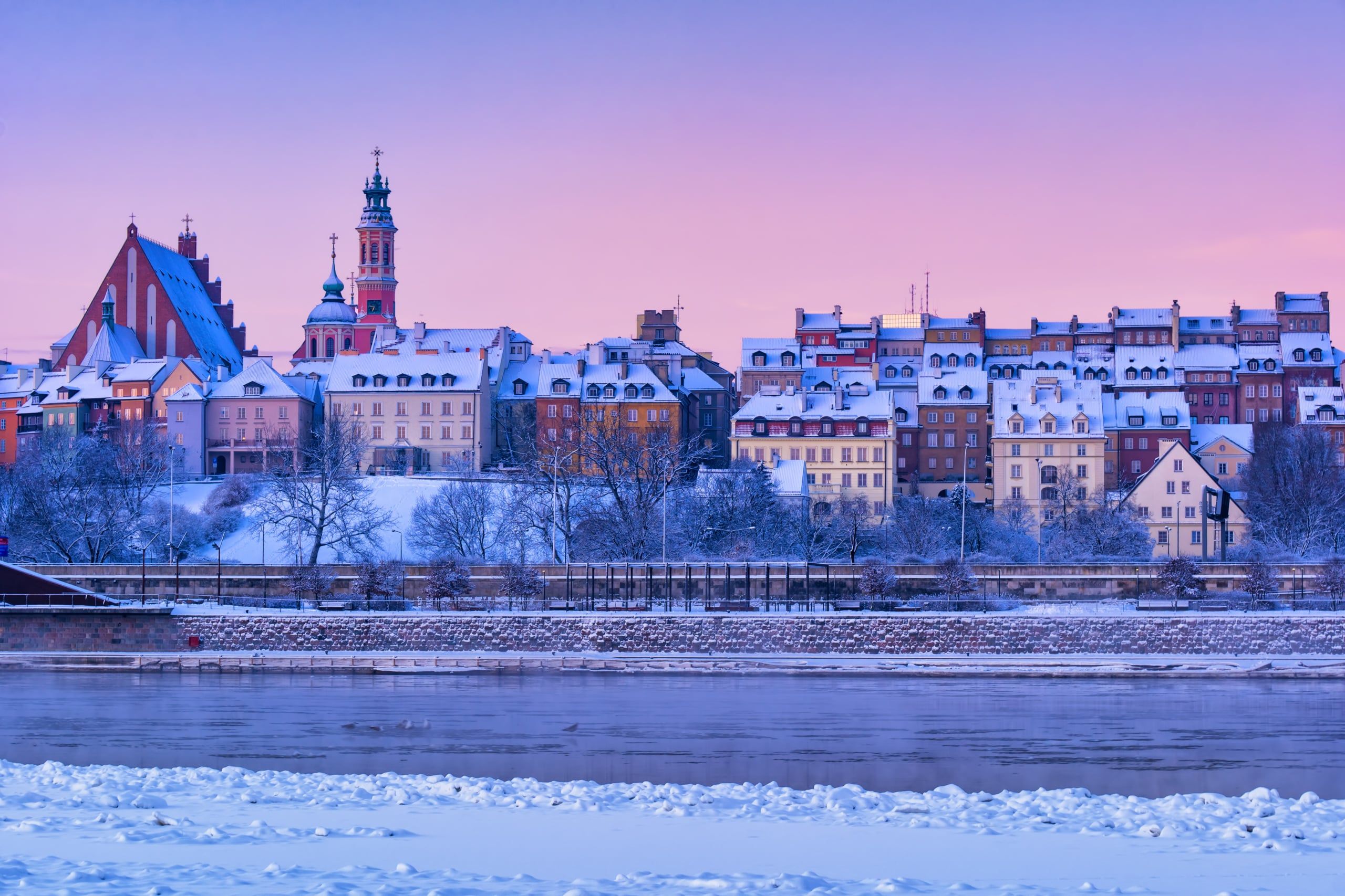 Warszawa w zimie.