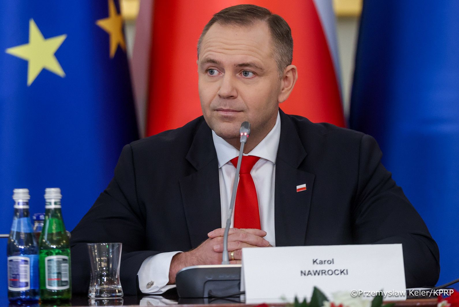 Prezydent RP Karol Nawrocki podczas Rady Bezpieczeństwa Narodowego. (fot. Przemysław Keller/KPRP)