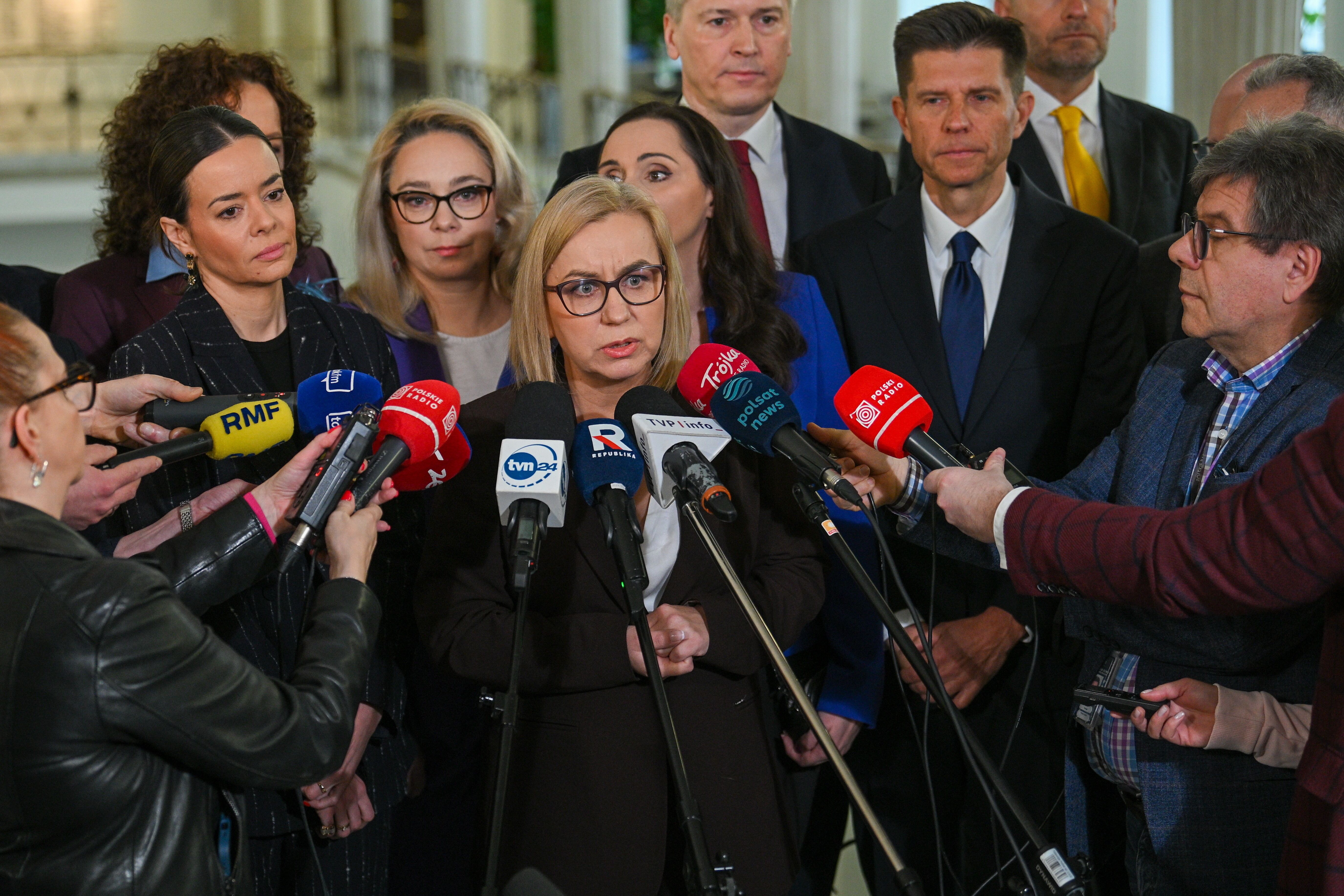 Konferencja prasowa klubu parlamentarnego Centrum. Minister klimatu i środowiska Paulina Hennig-Kloska.
