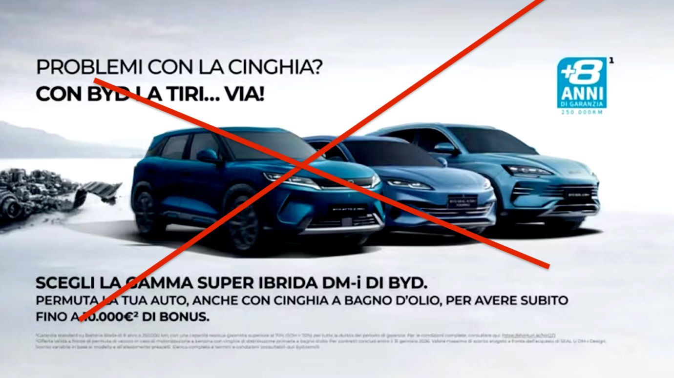 Zakazana reklama BYD z Włoch. Zrzut ekranu ze strony producenta.