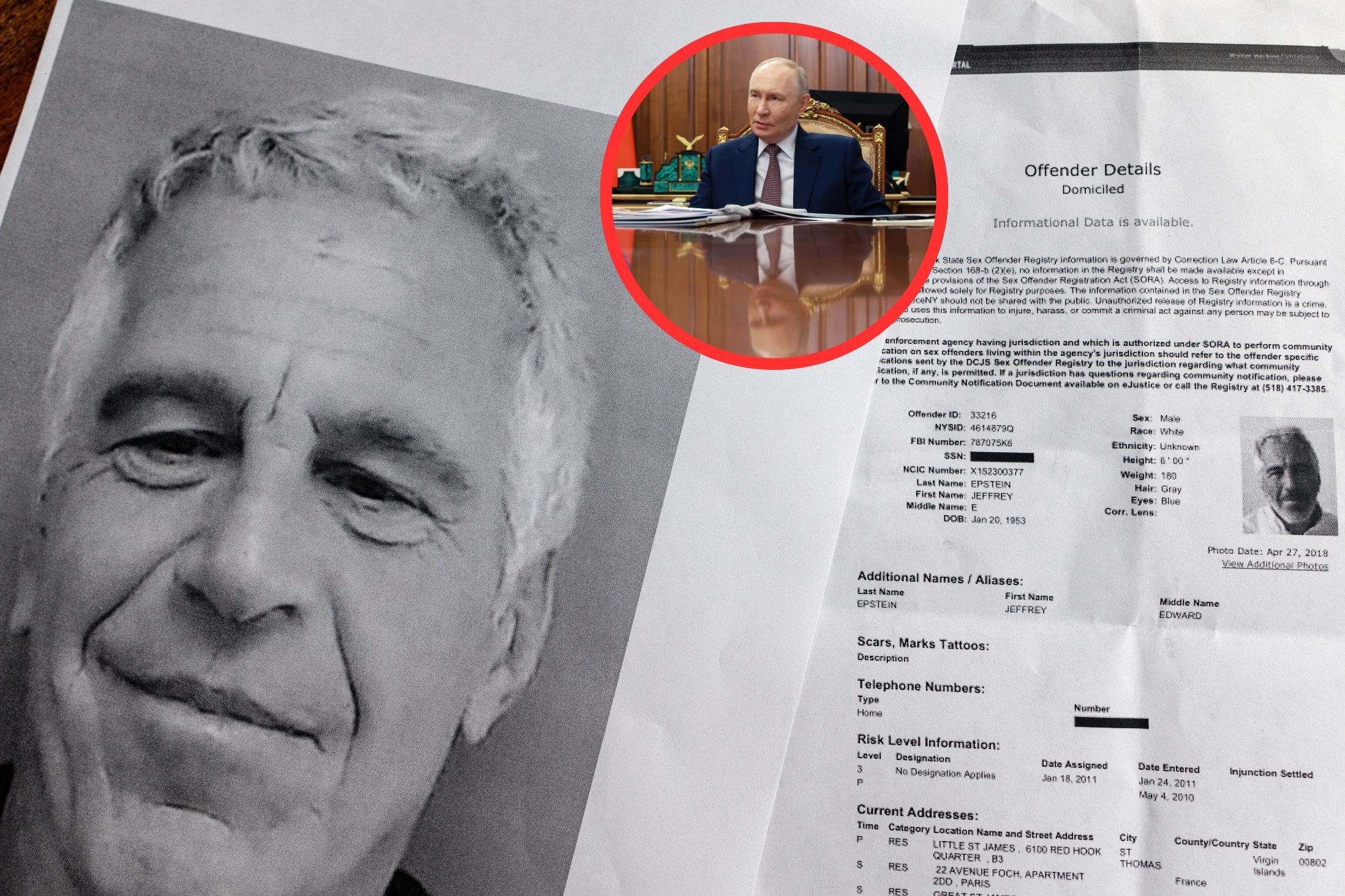 Jeffrey Epstein, Władimir Putin.