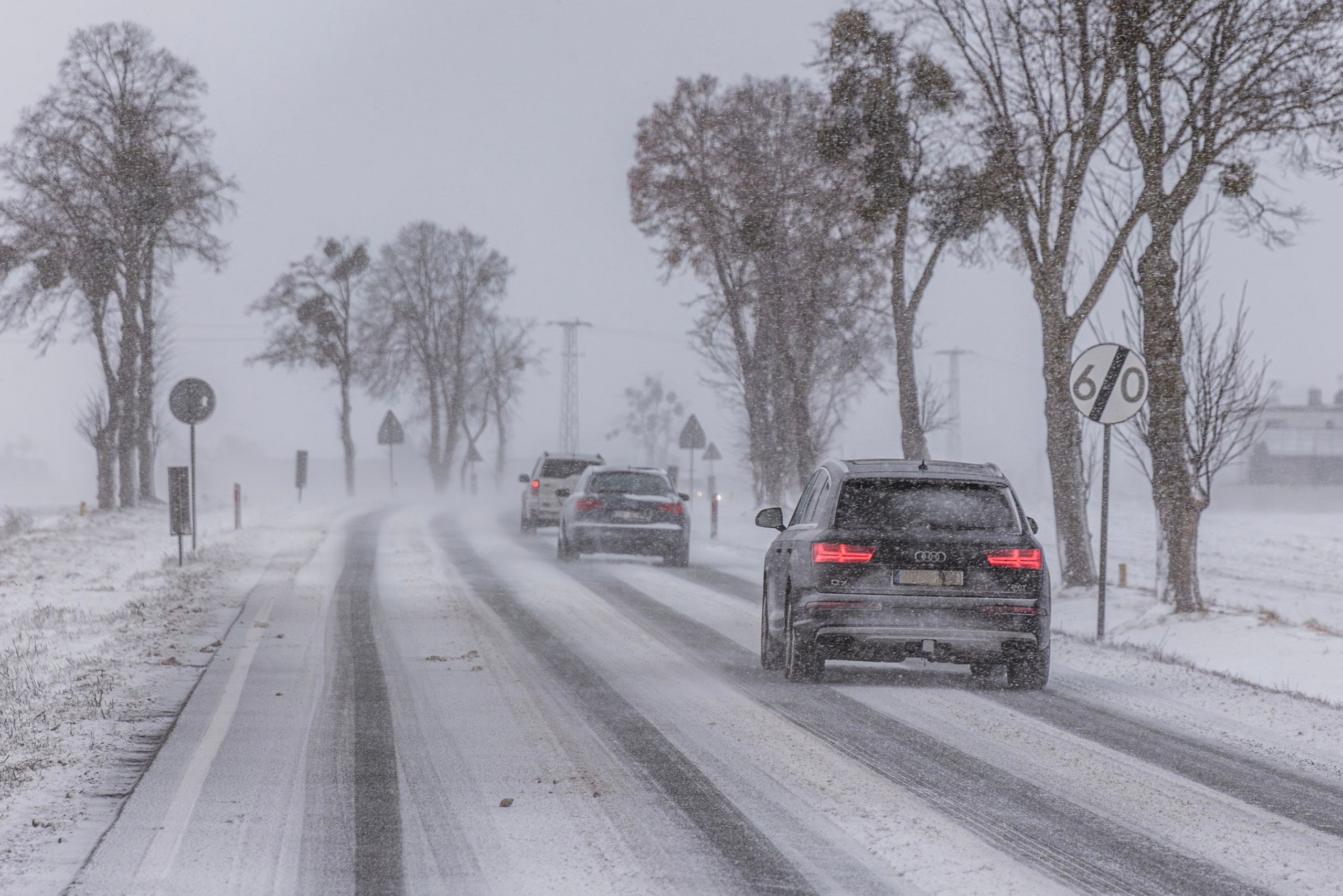 11.01.2026,Poland.,Snow-covered,Road,During,A,Snowstorm