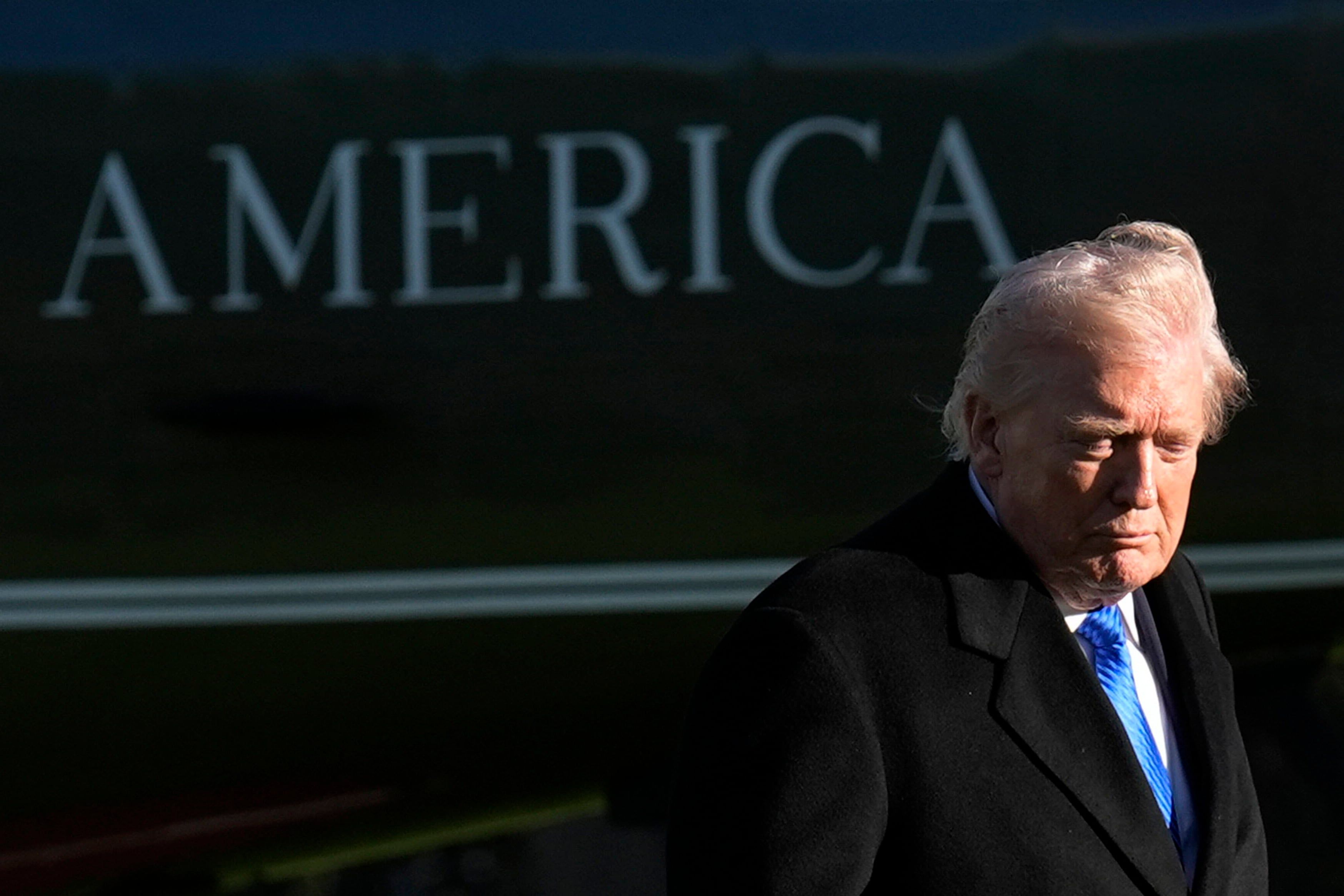 US President Donald Trump returns to the White House from Memphis