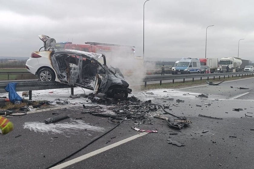 Wypadek w Trzebnownisku.