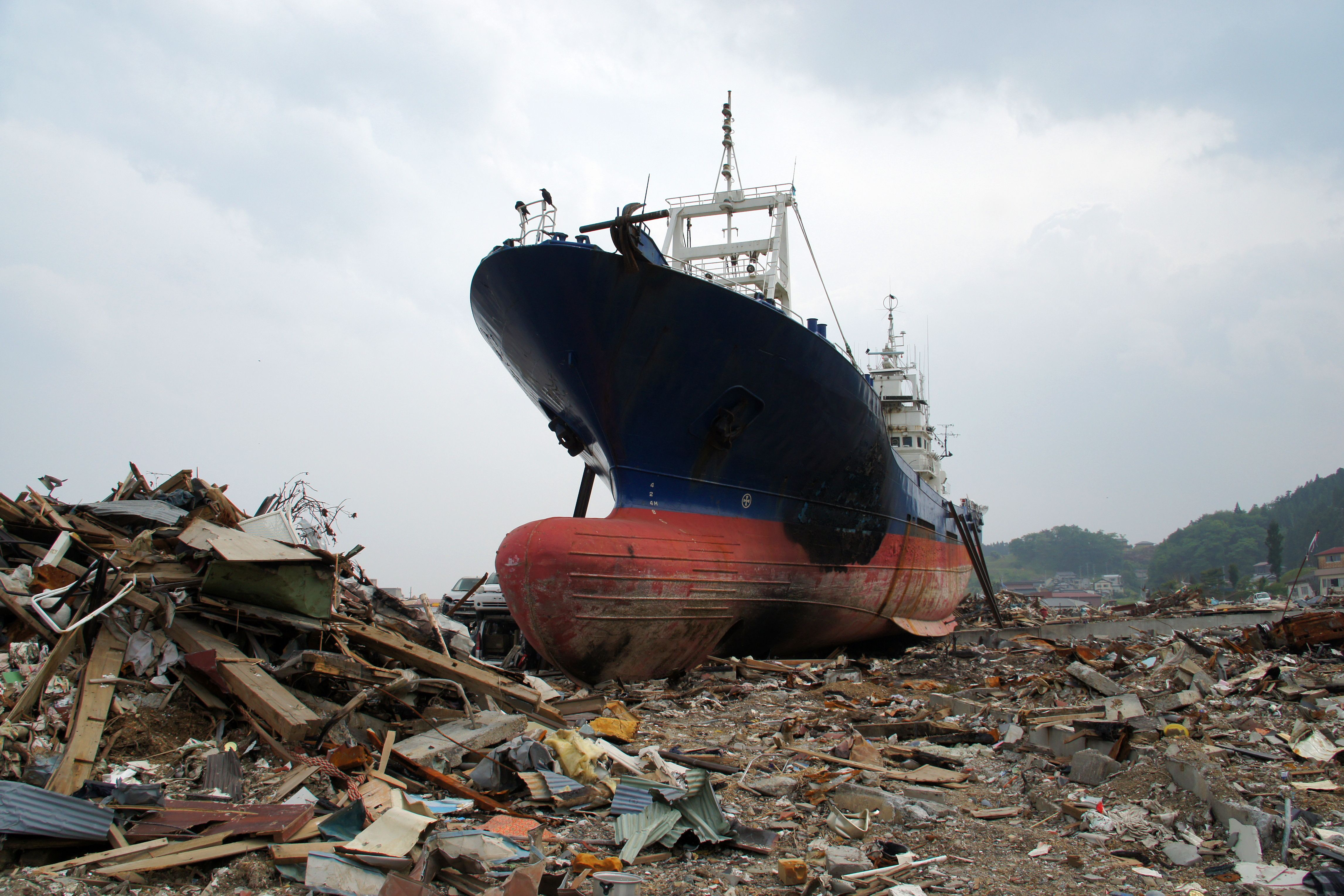 3.11,Great,East,Japan,Earthquake,A,Ship,Launched,On,Land