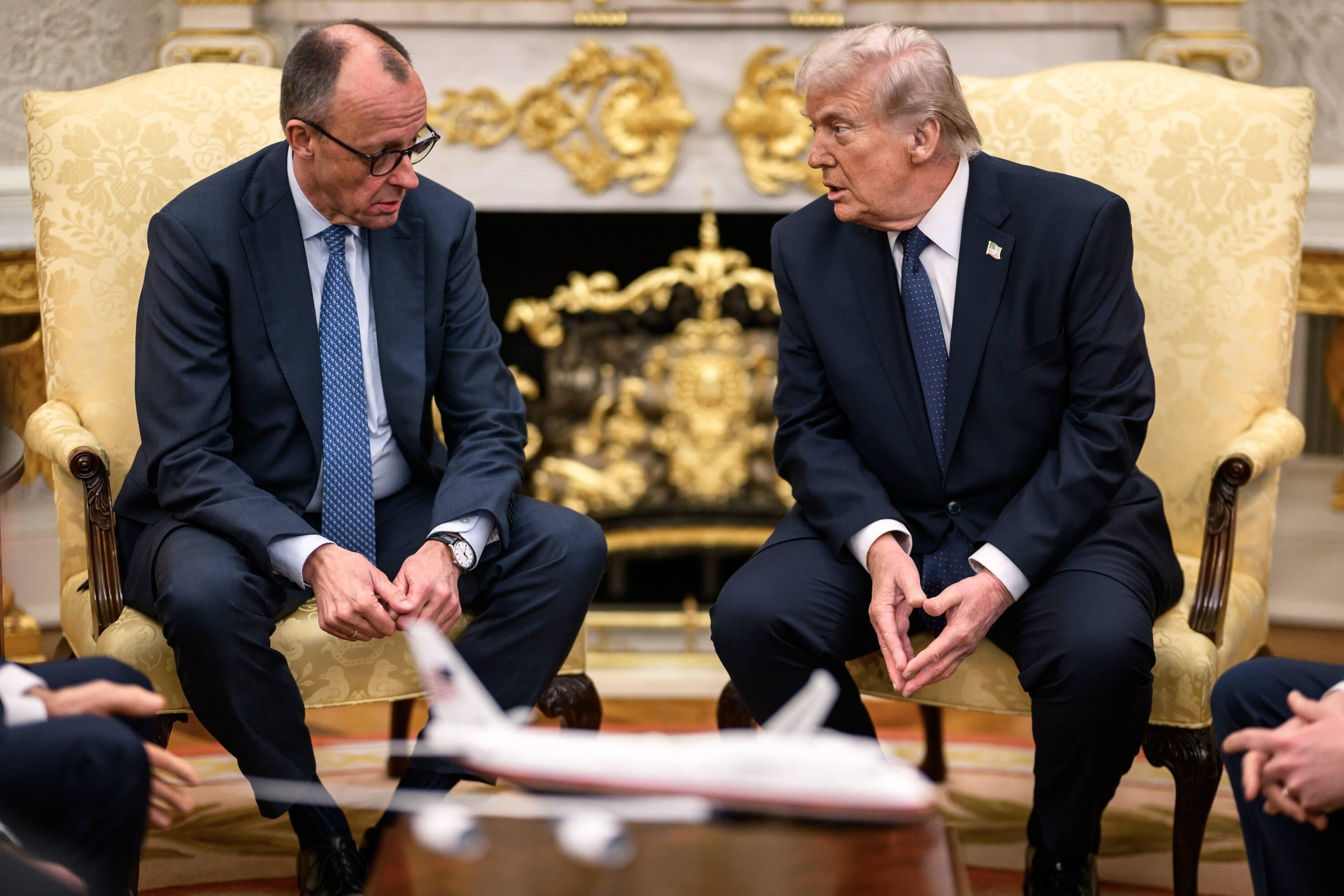 President Donald Trump hosts German Chancellor Friedrich Merz in the Oval Office in Washington D.C., 03 March 2026