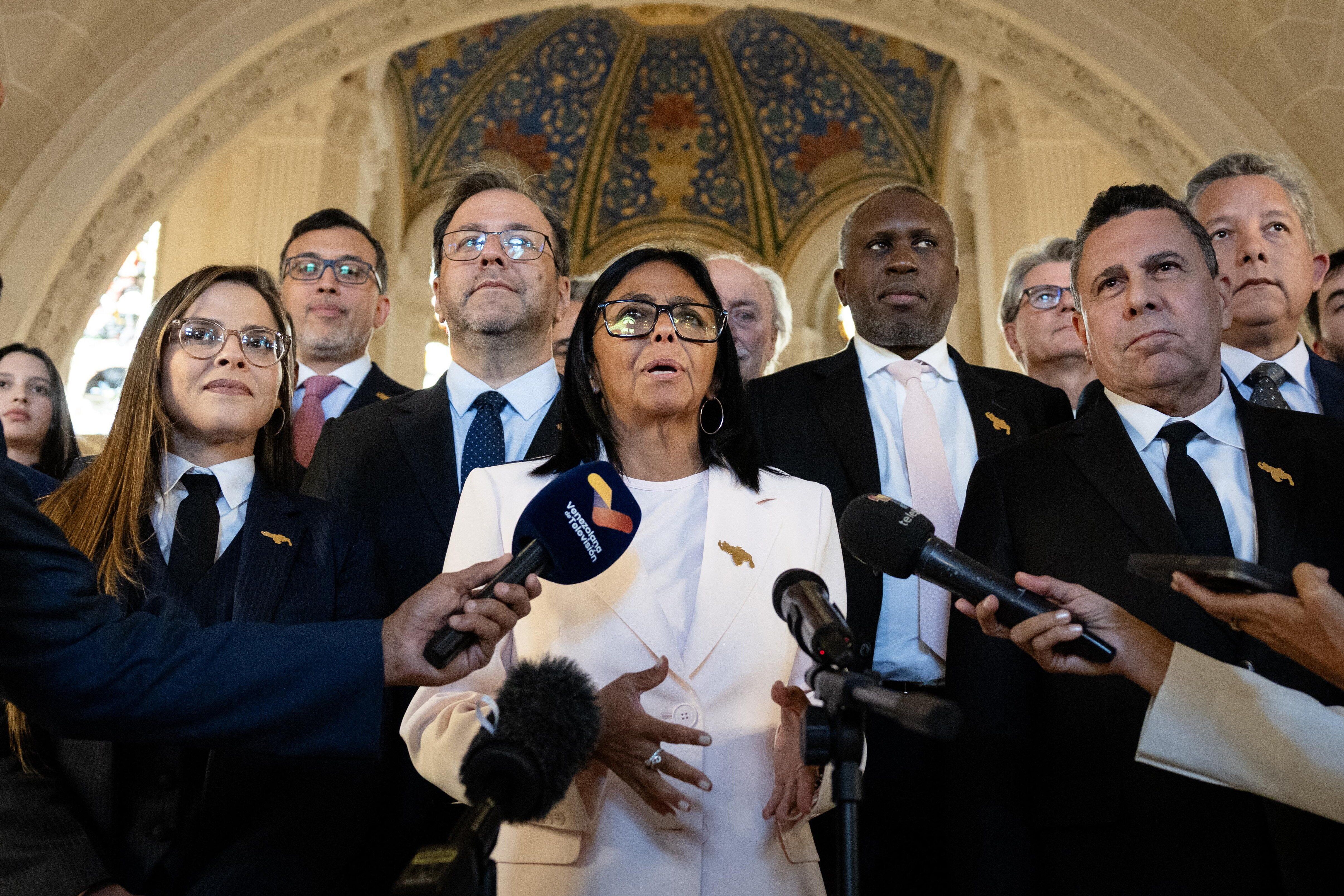 Venezuelan interim president Delcy Rodriguez after ICJ hearing