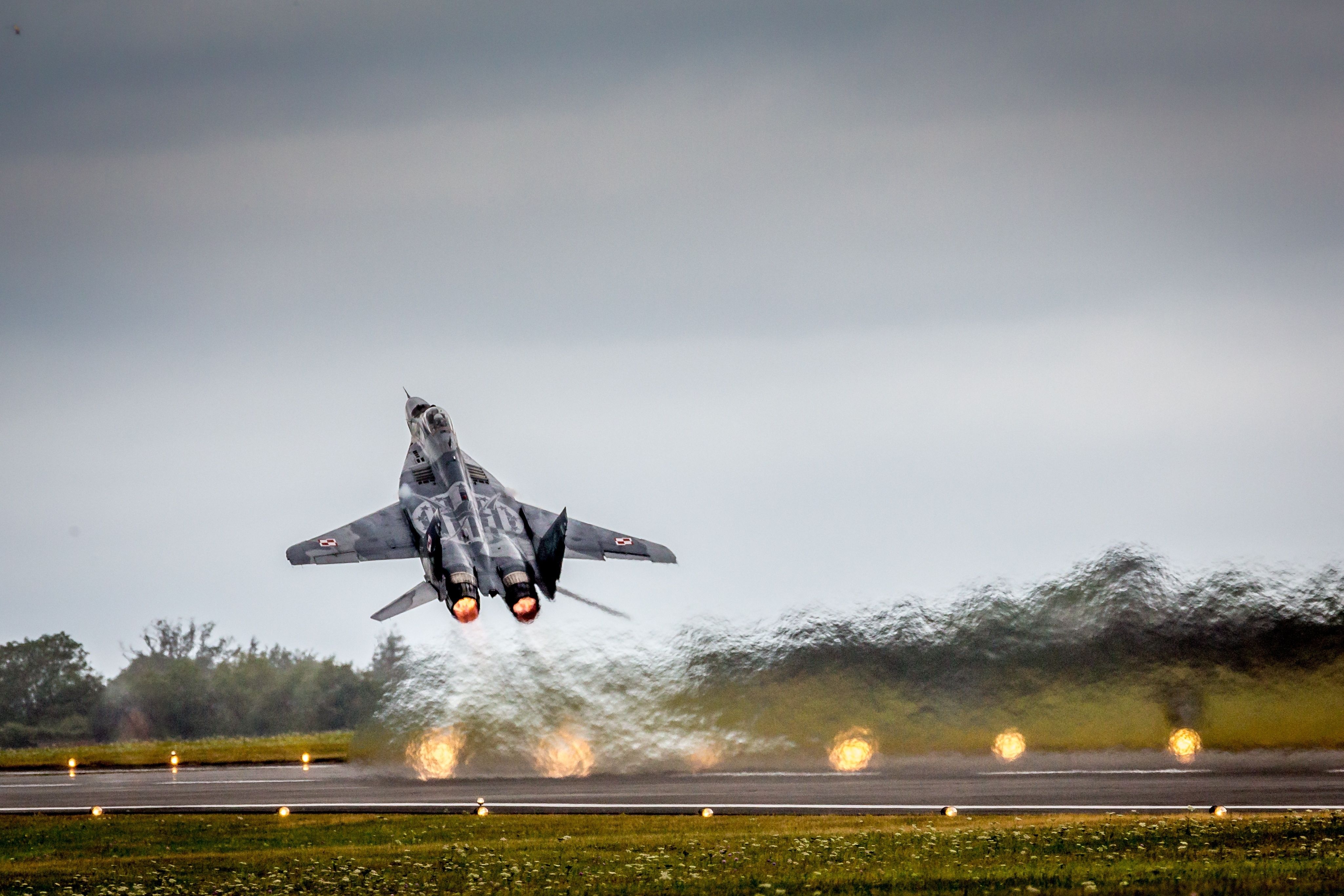 A,Polish,Air,Force,Mig-29,Fulcrum,Fighter,Taking,Off,On