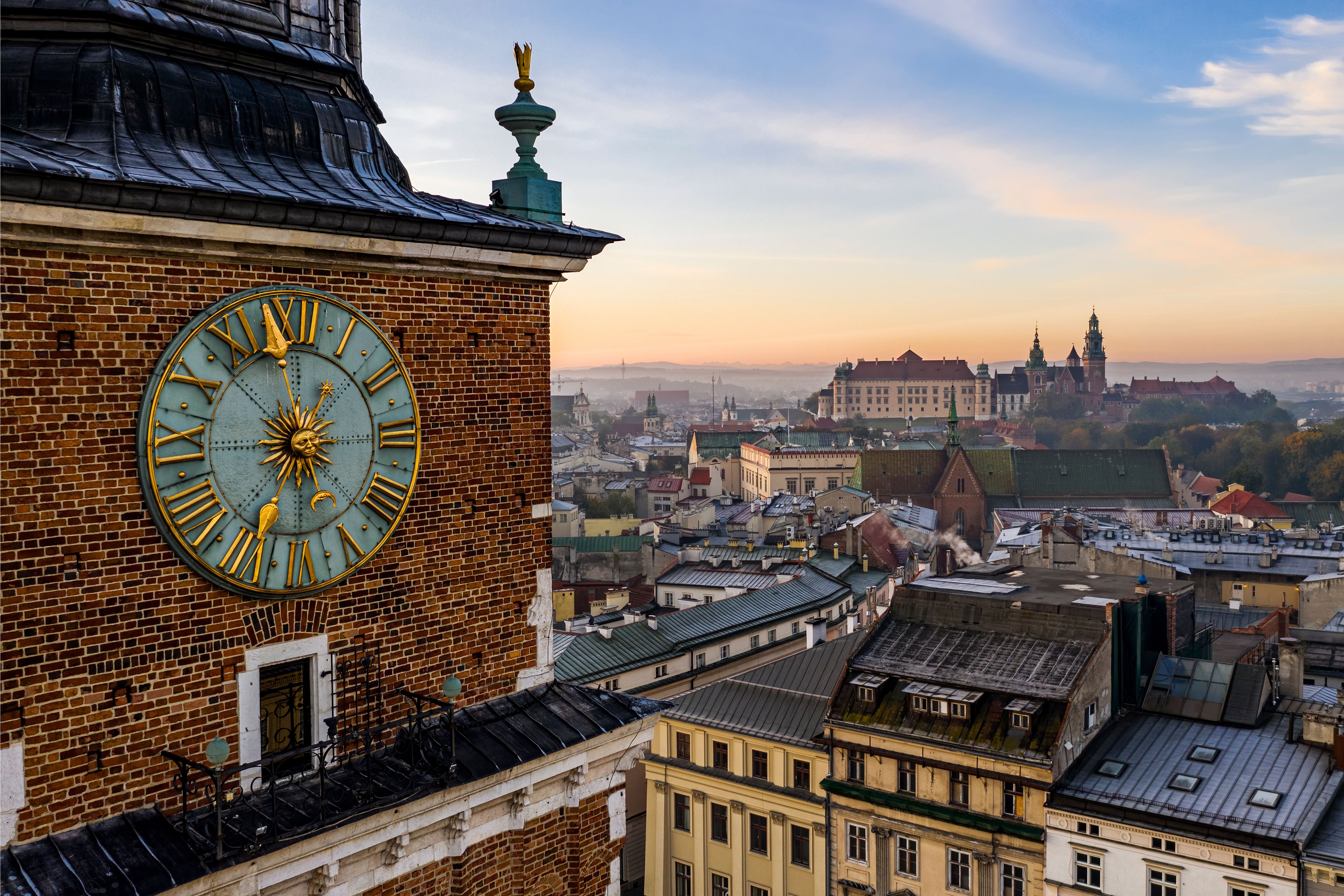 Clock,On,The,Town,Hall,Tower,And,View,Of,The