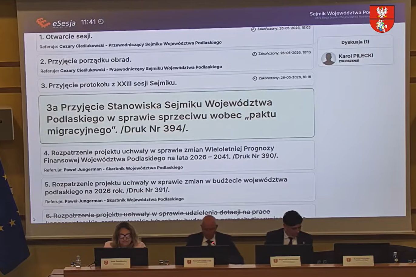 Awantura w podlaskim sejmiku. Dyskutowano o migracji
