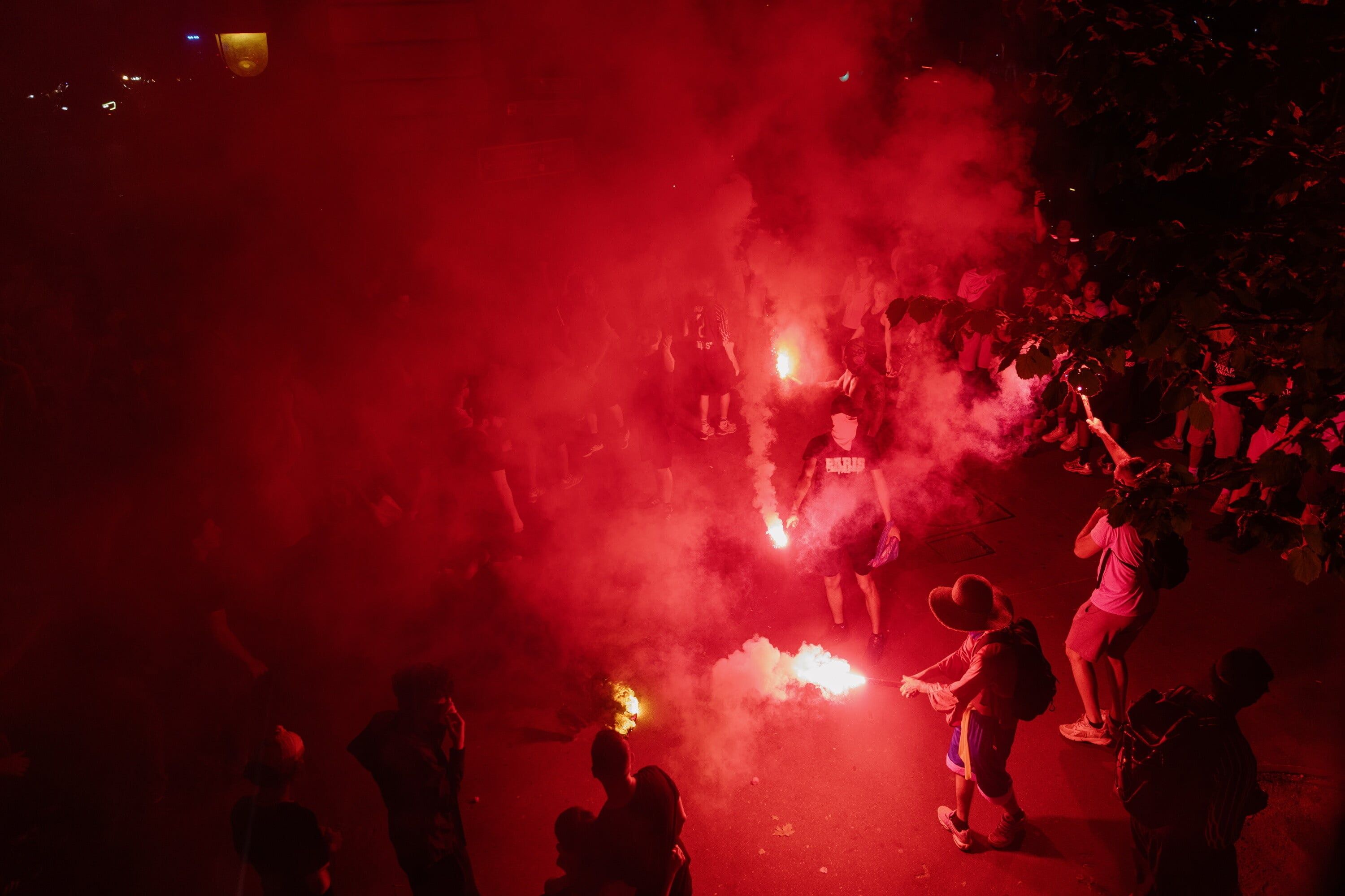 Paris Saint-Germain supporters react to UEFA Champions League final