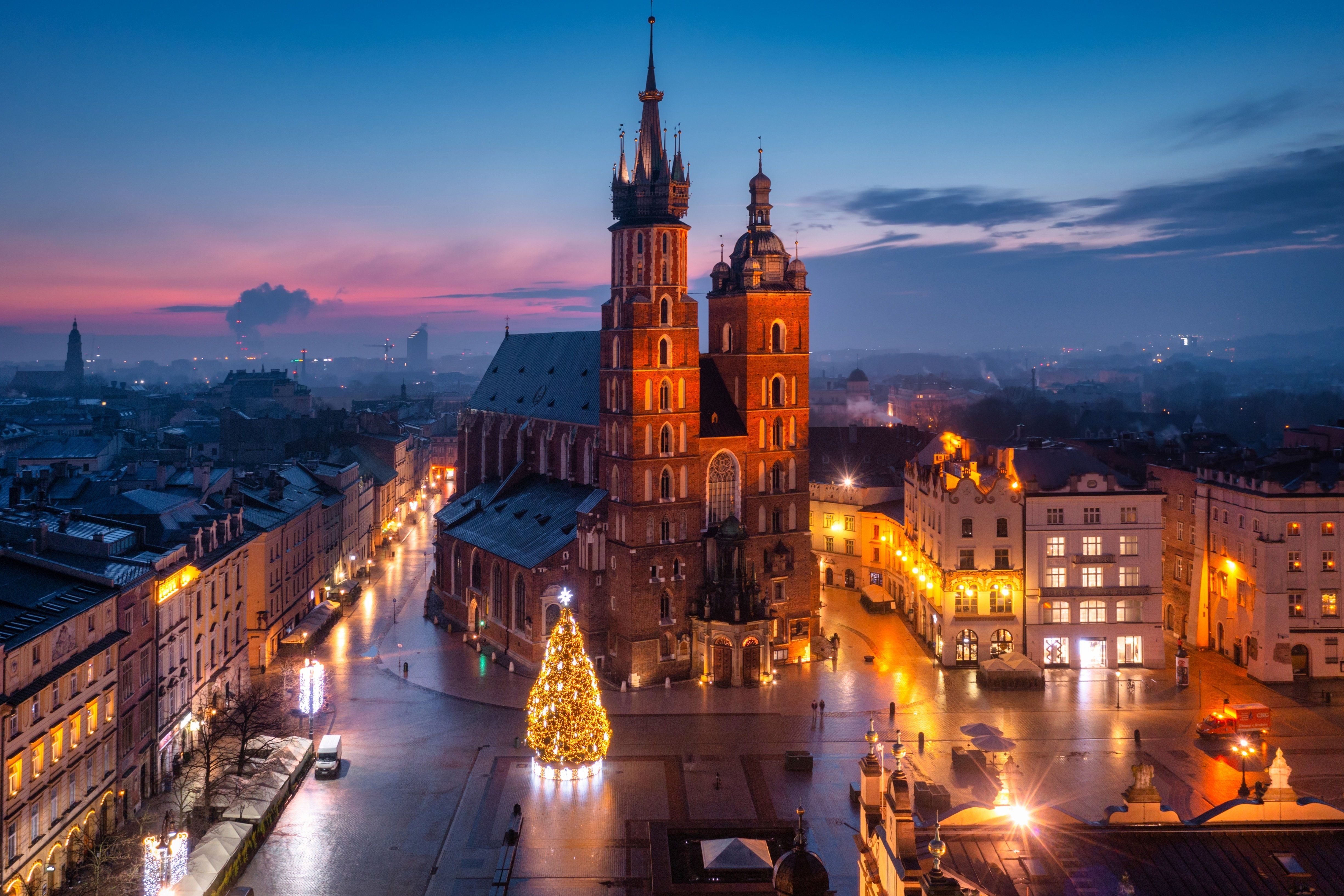 Old,Town,Of,Krakow,With,Amazing,Architecture,At,Dawn,,Poland.