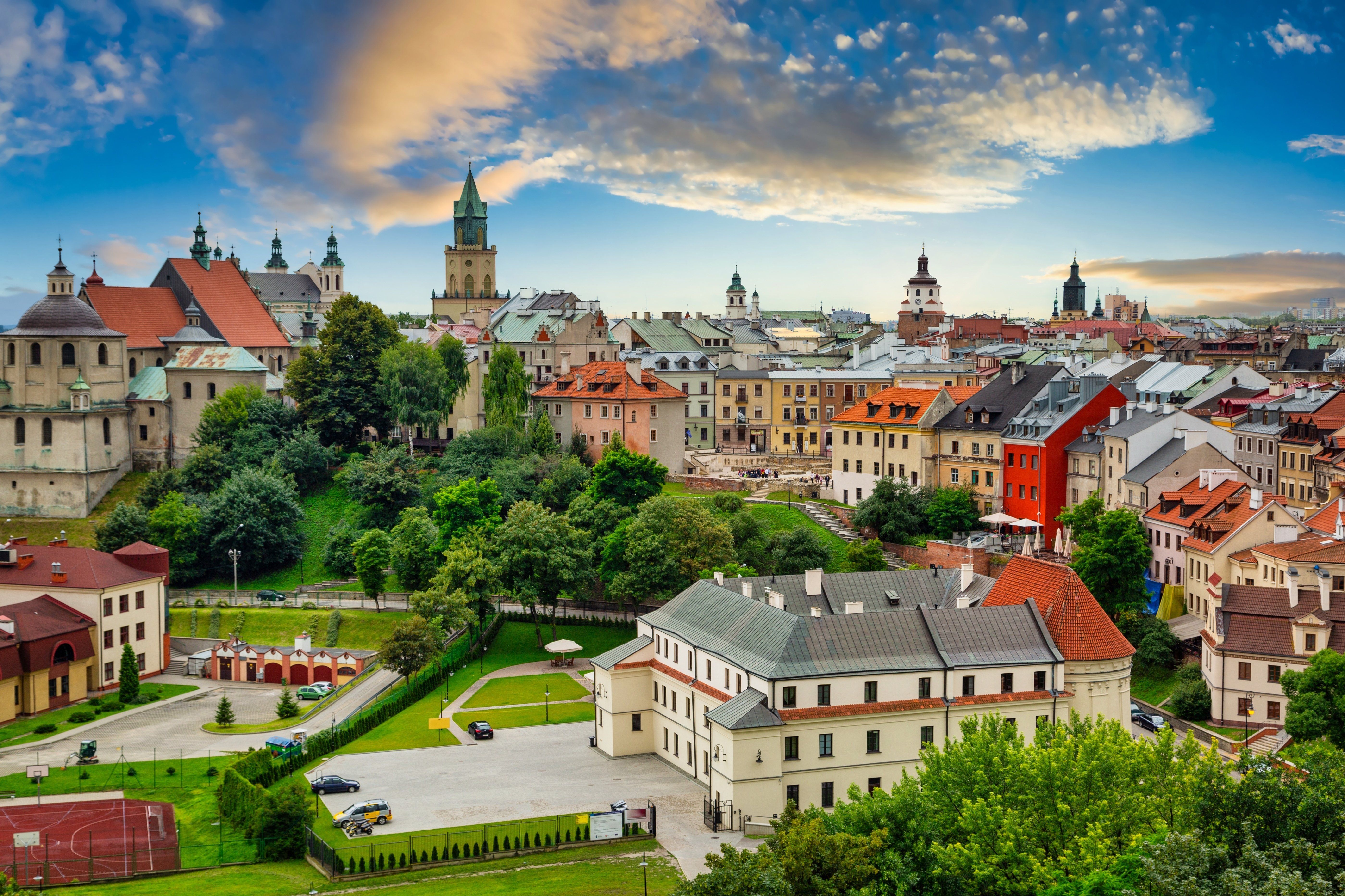 Lublin,Old,Town,At,Sunset.,Poland
