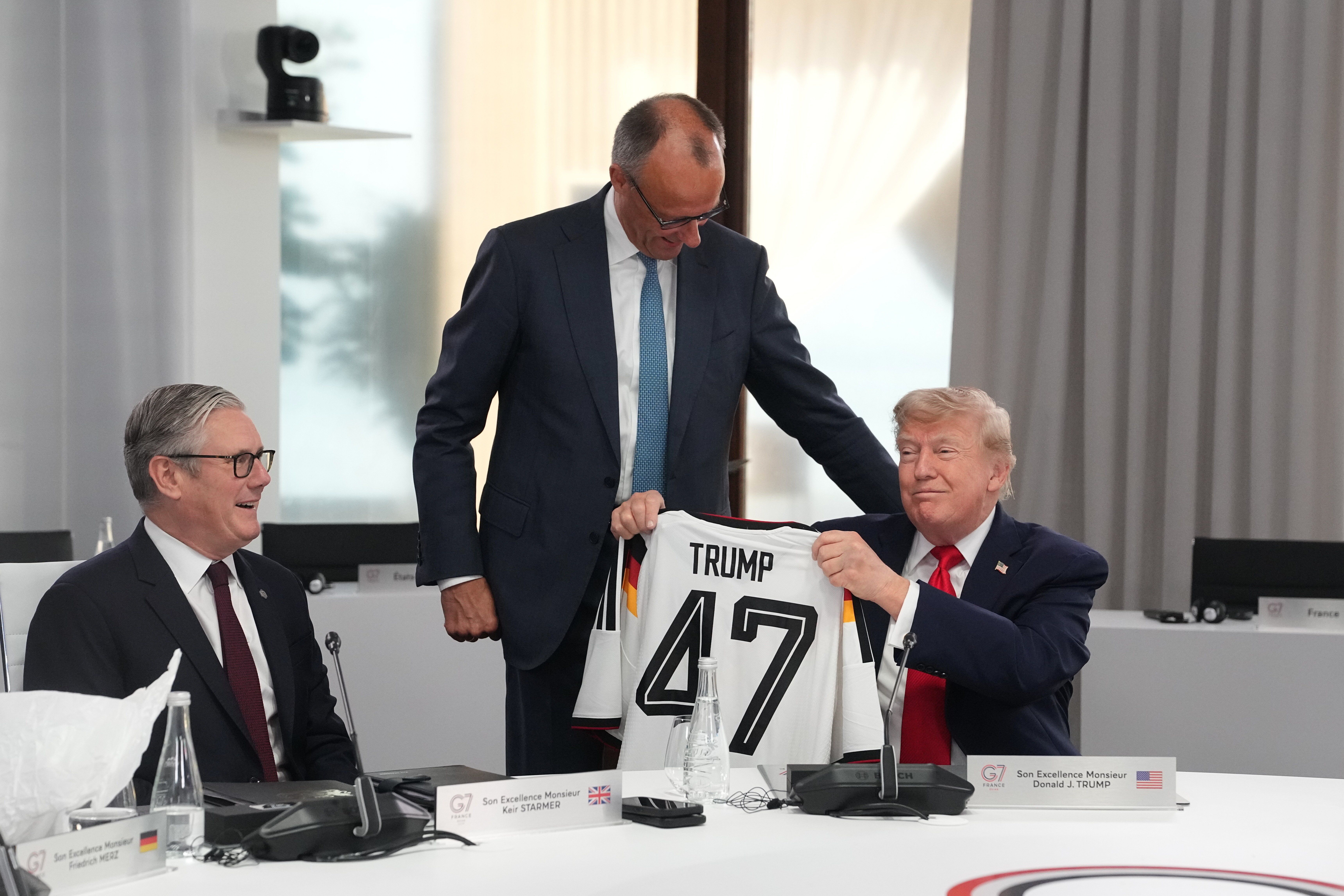 Keir Starmer, Friedrich Merz, Donald Trump.