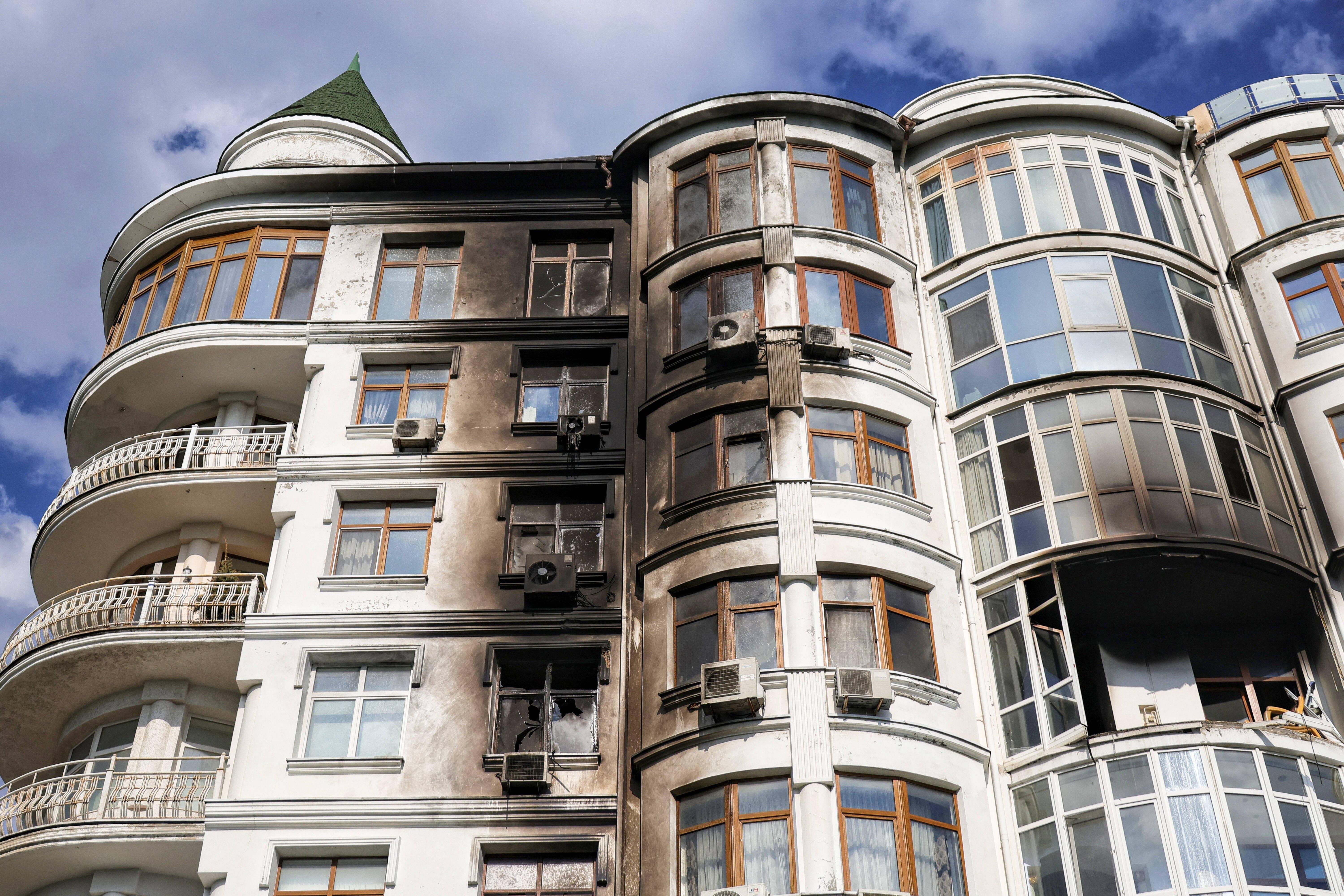 Russian drone strike damages housing in Odesa