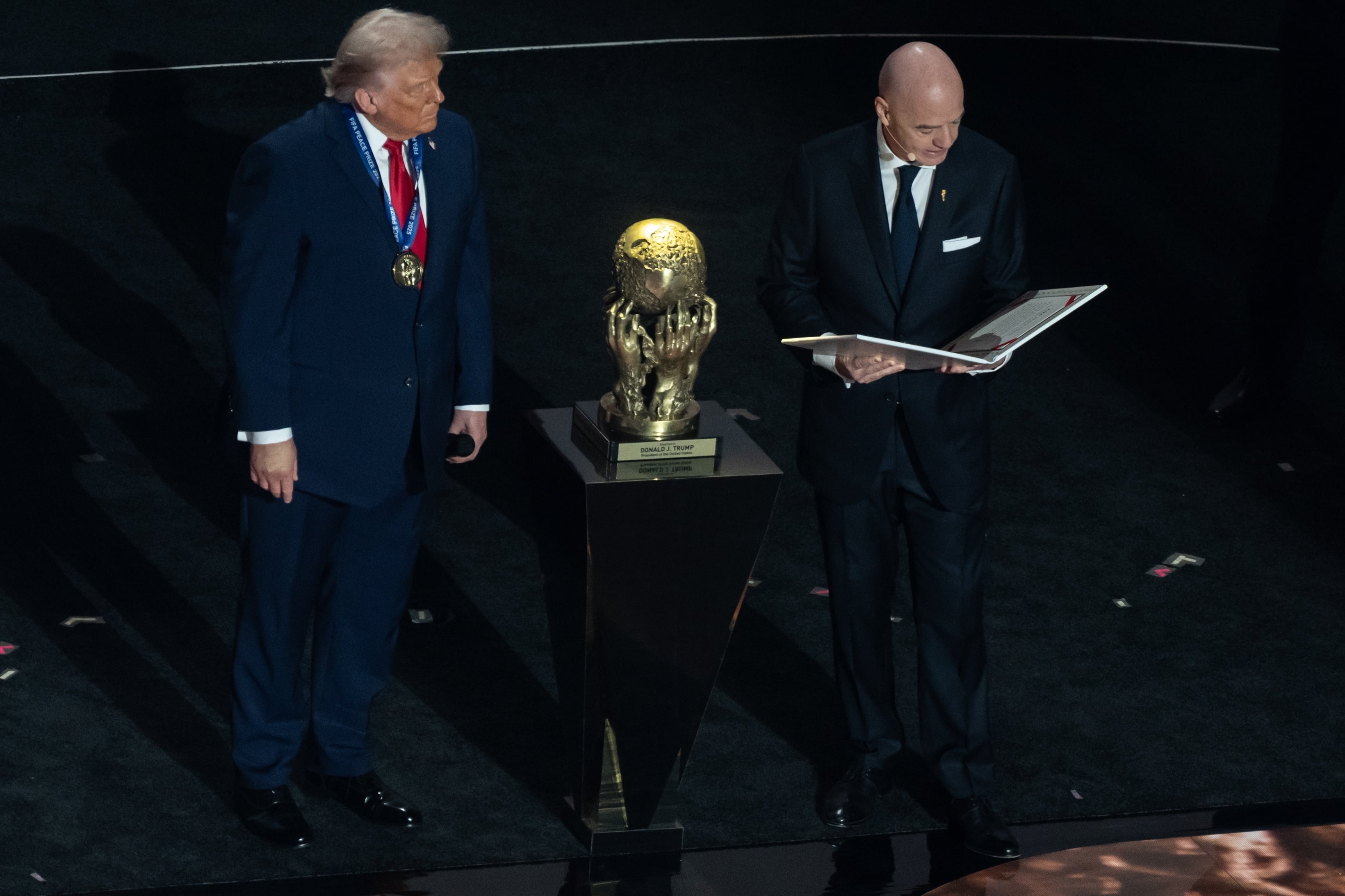 Fifa,President,Gianni,Infantino,Presents,Peace,Prize,To,President,Donald