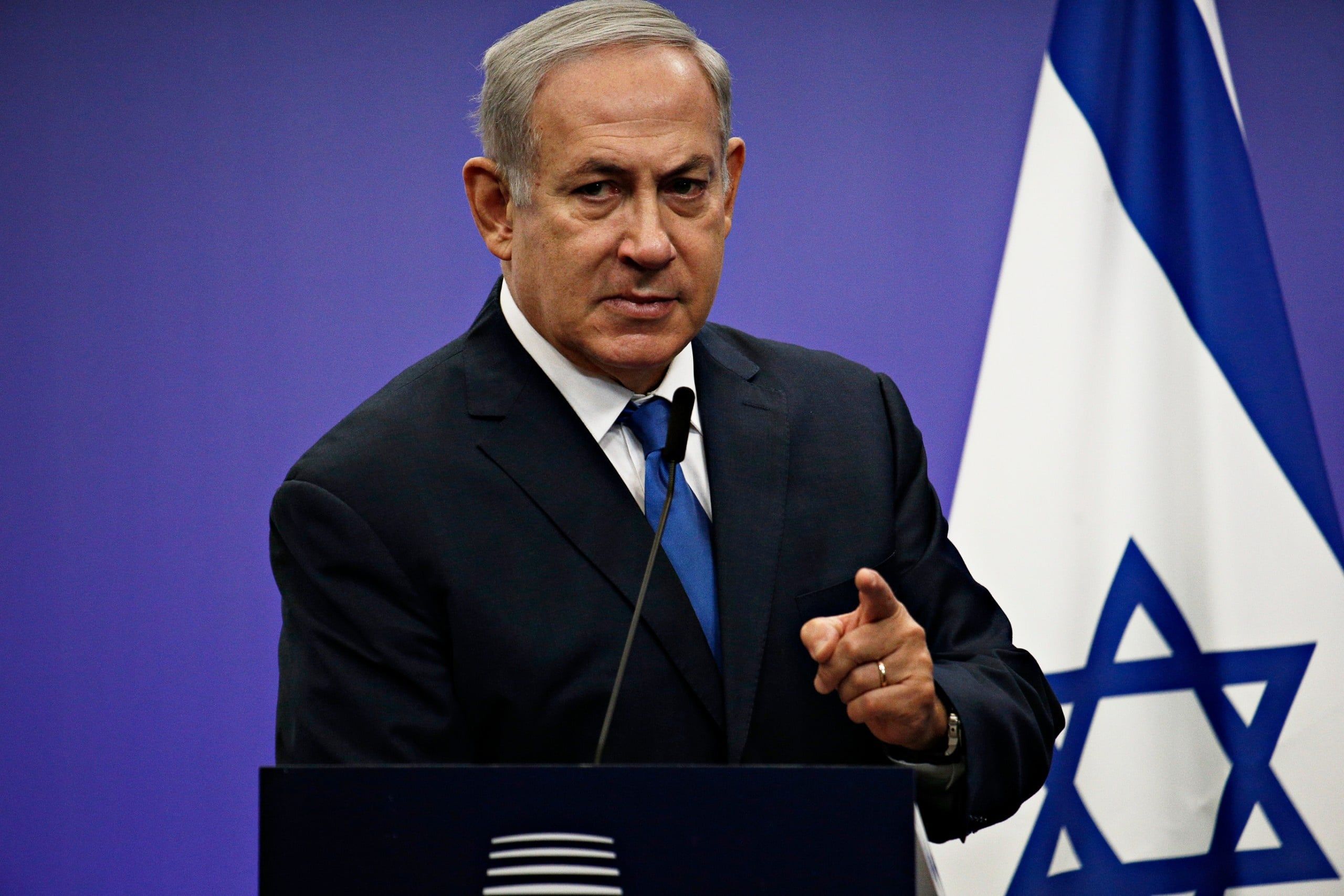 Press,Statement,By,Prime,Minister,Of,Israel,Benjamin,Netanyahu,At