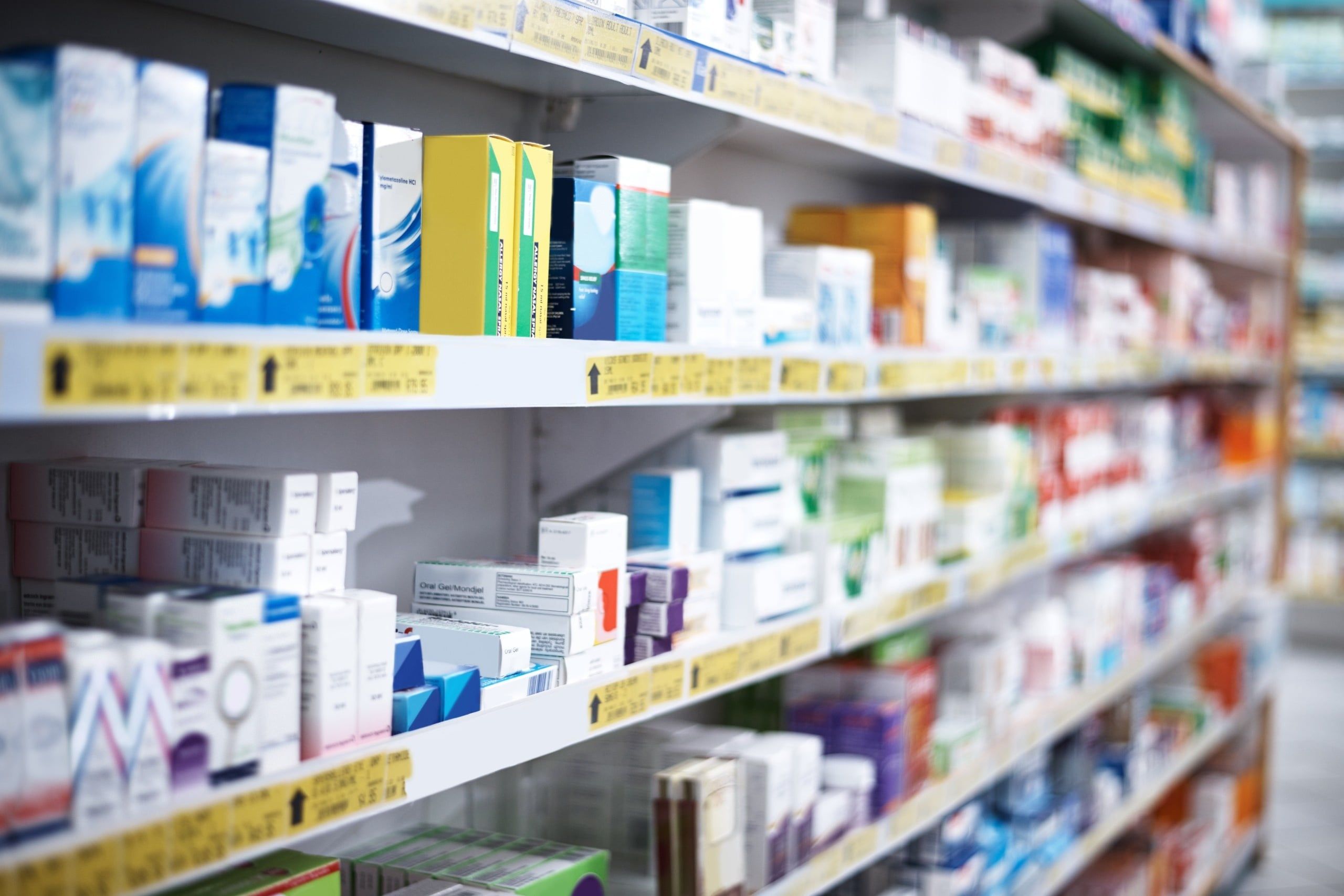 Healthcare,,Shelves,And,Boxes,In,Empty,Pharmacy,For,Prescription,,Pharmaceuticals