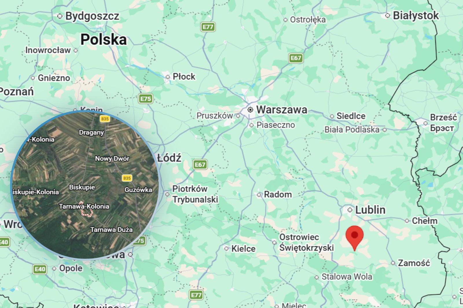 Miejscowość Tarnawa-Kolonia na mapie