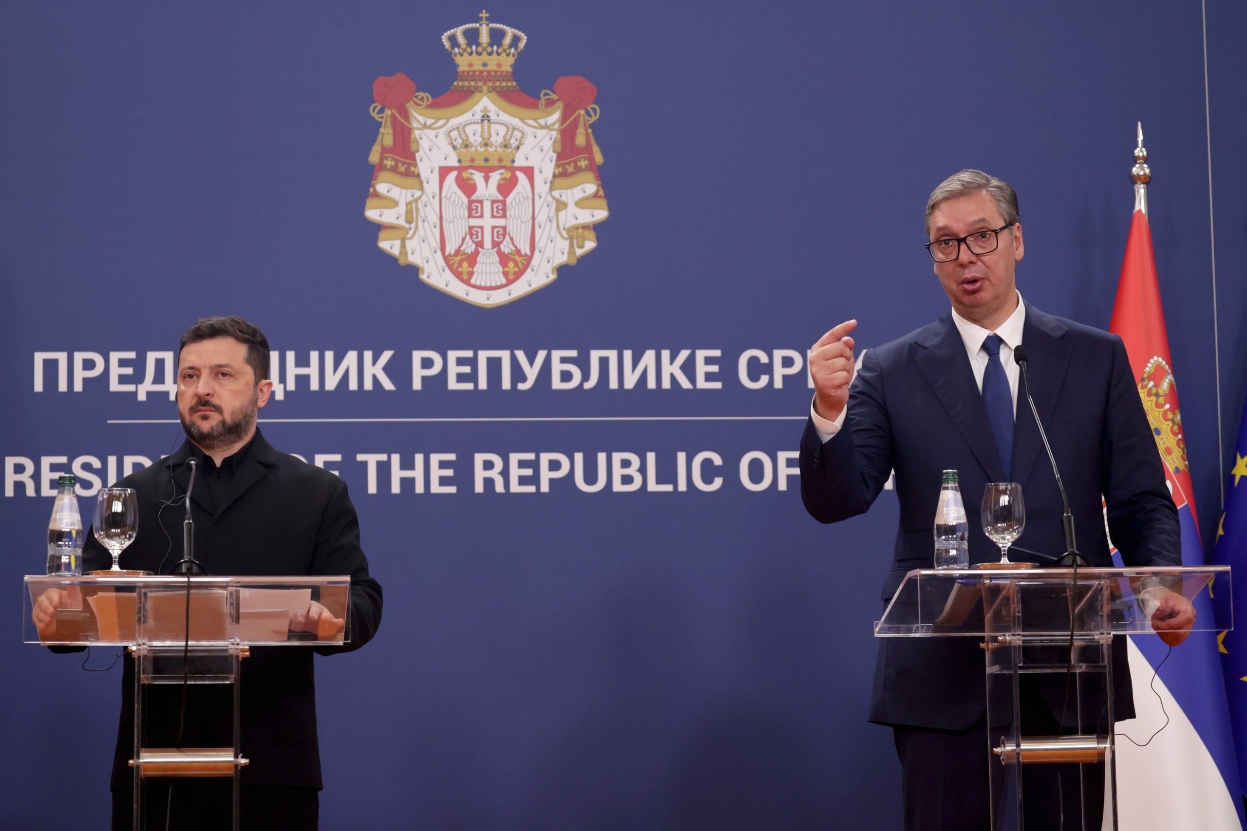 Wołodymyr Zełenki i Aleksandar Vucić