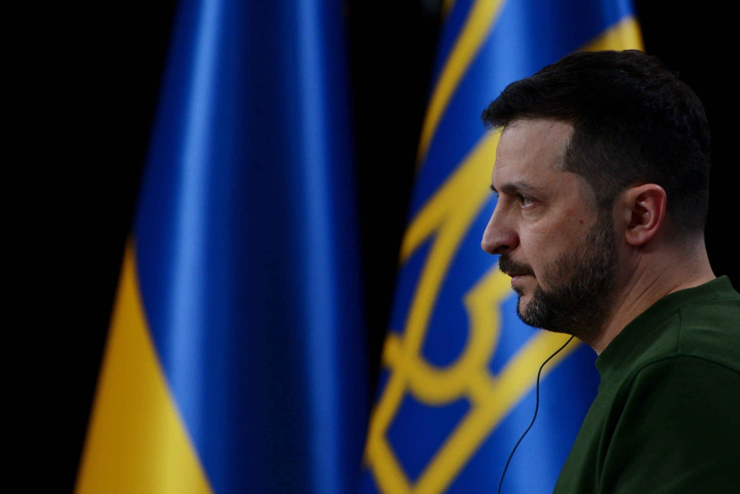 Kyiv,,Ukraine,-,20240225:,Ukrainian,President,Volodymr,Zelensky,Speaks,During