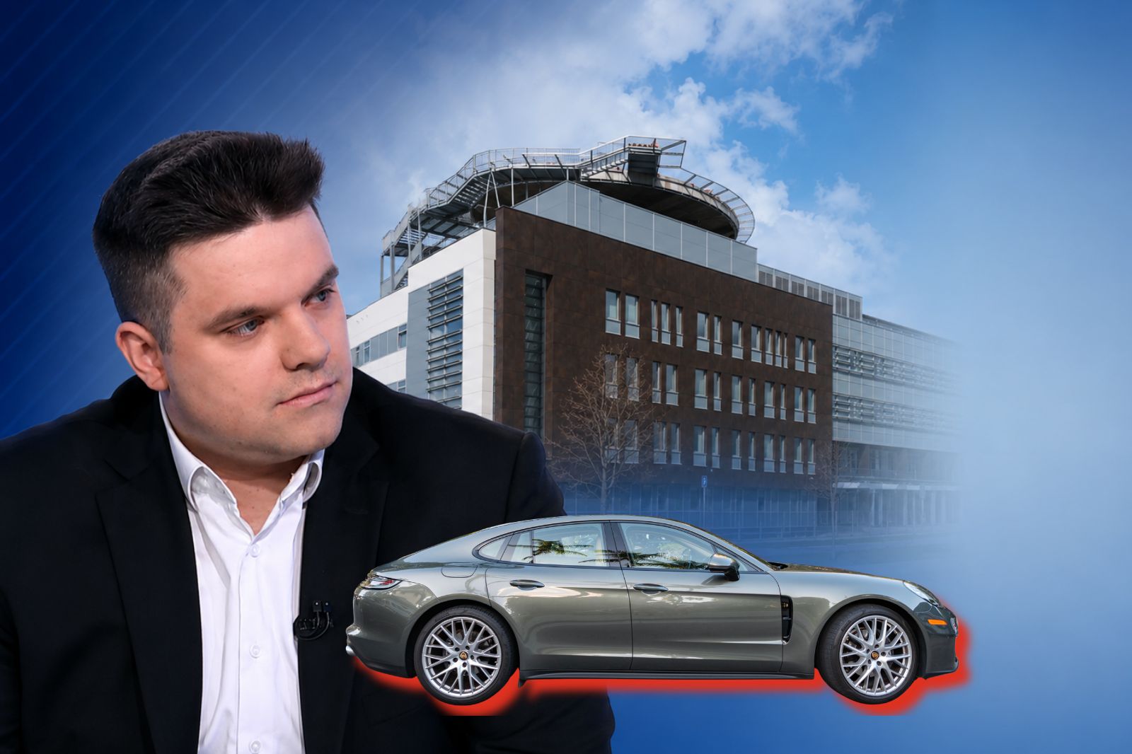Dawid Kacprzyk, bohater afery w Szpitalu Południowym, był widziany na ulicach Warszawy w Porsche Panamera
