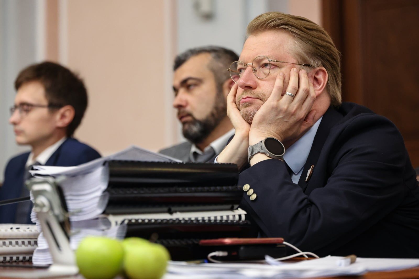 Masowe zatrzymania w Moskwie. Protest w sprawie represjonowania członków partii Jabłoko. Na zdj. lider ugrupowania Nikołaj Rybakow podczas rozprawy przed Sądem Najwyższym w Moskwie