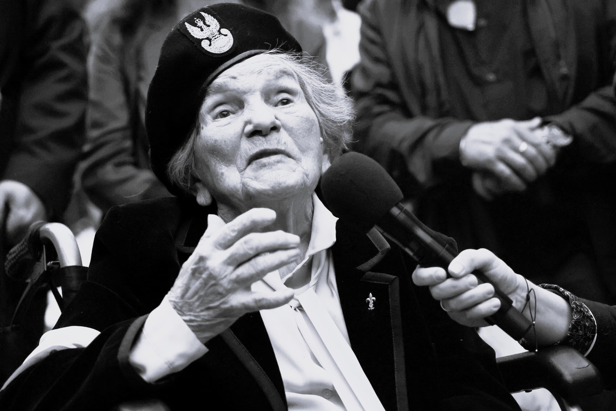 Wanda Traczyk-Stawska podczas obchodów 81. rocznicy wybuchu Powstania Warszawskiego. Traczyk-Stawska zmarła w wieku 99 lat.