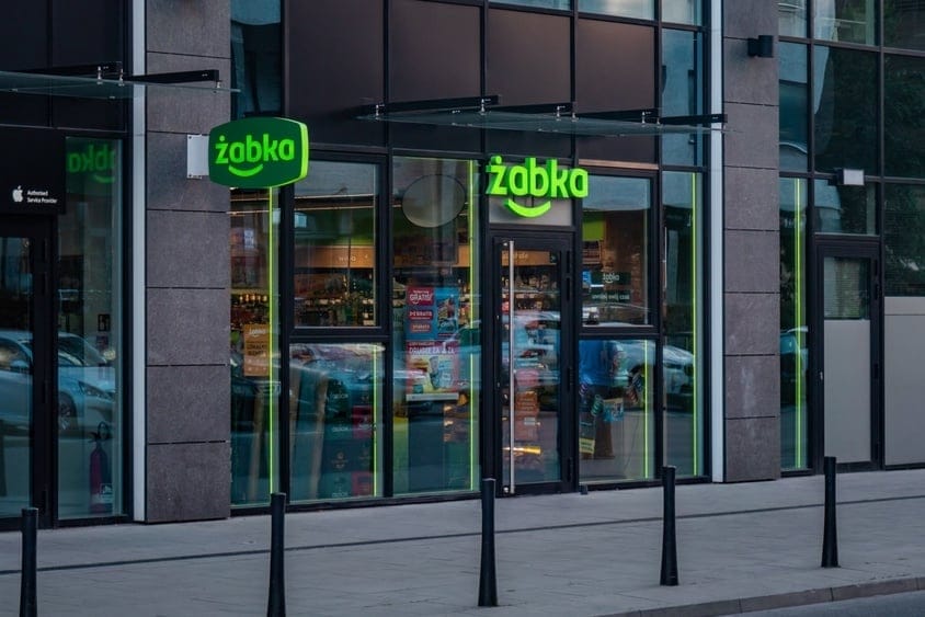 Warsaw,,Poland,-,August,14,,2023:,?abka,Convenience,Store,,View