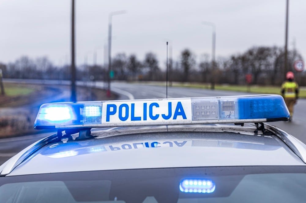27.12.2025,Poland.,A,Police,Car,With,Lights,And,Sirens,At
