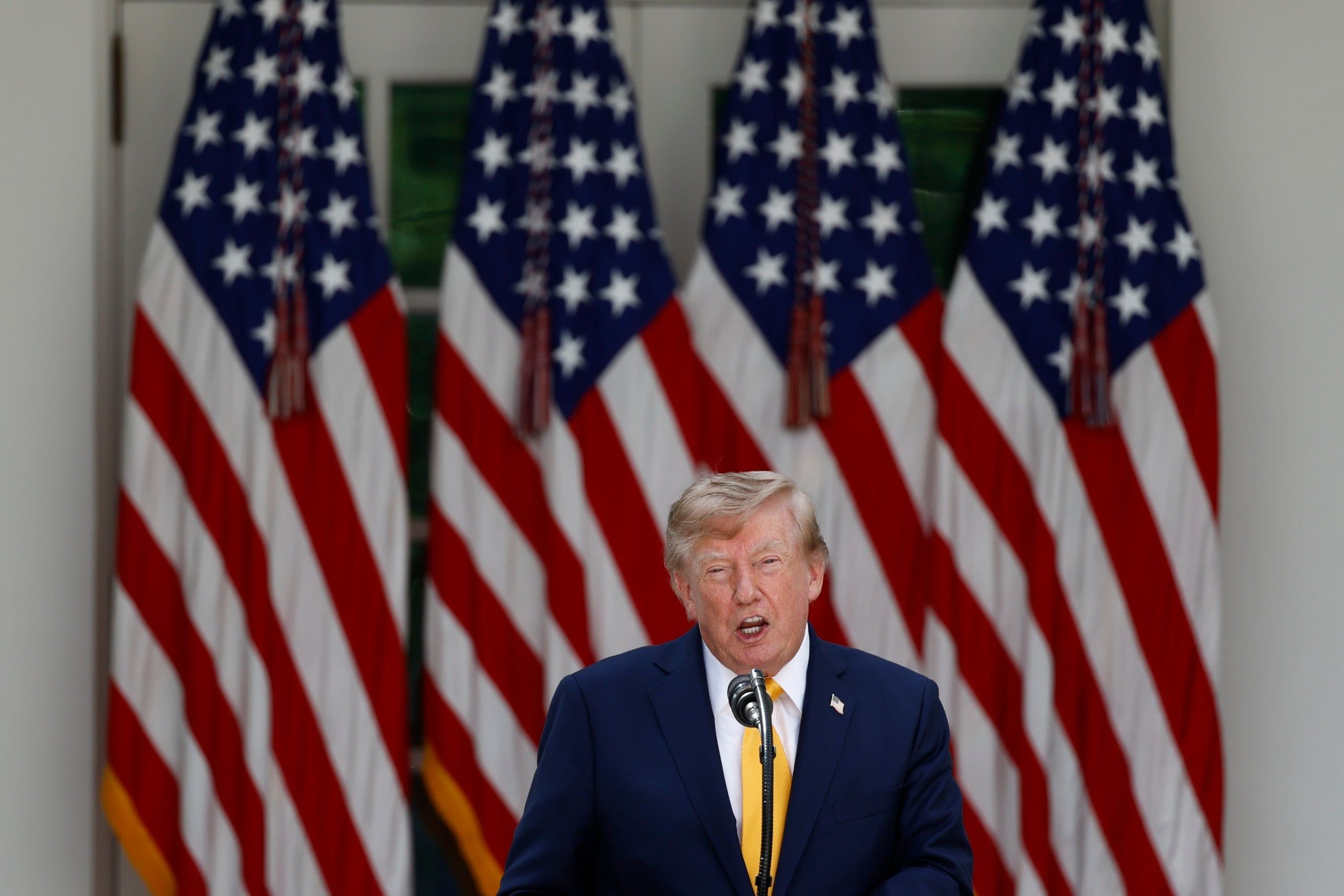 US President Trump hosts an education event in the Rose Garden