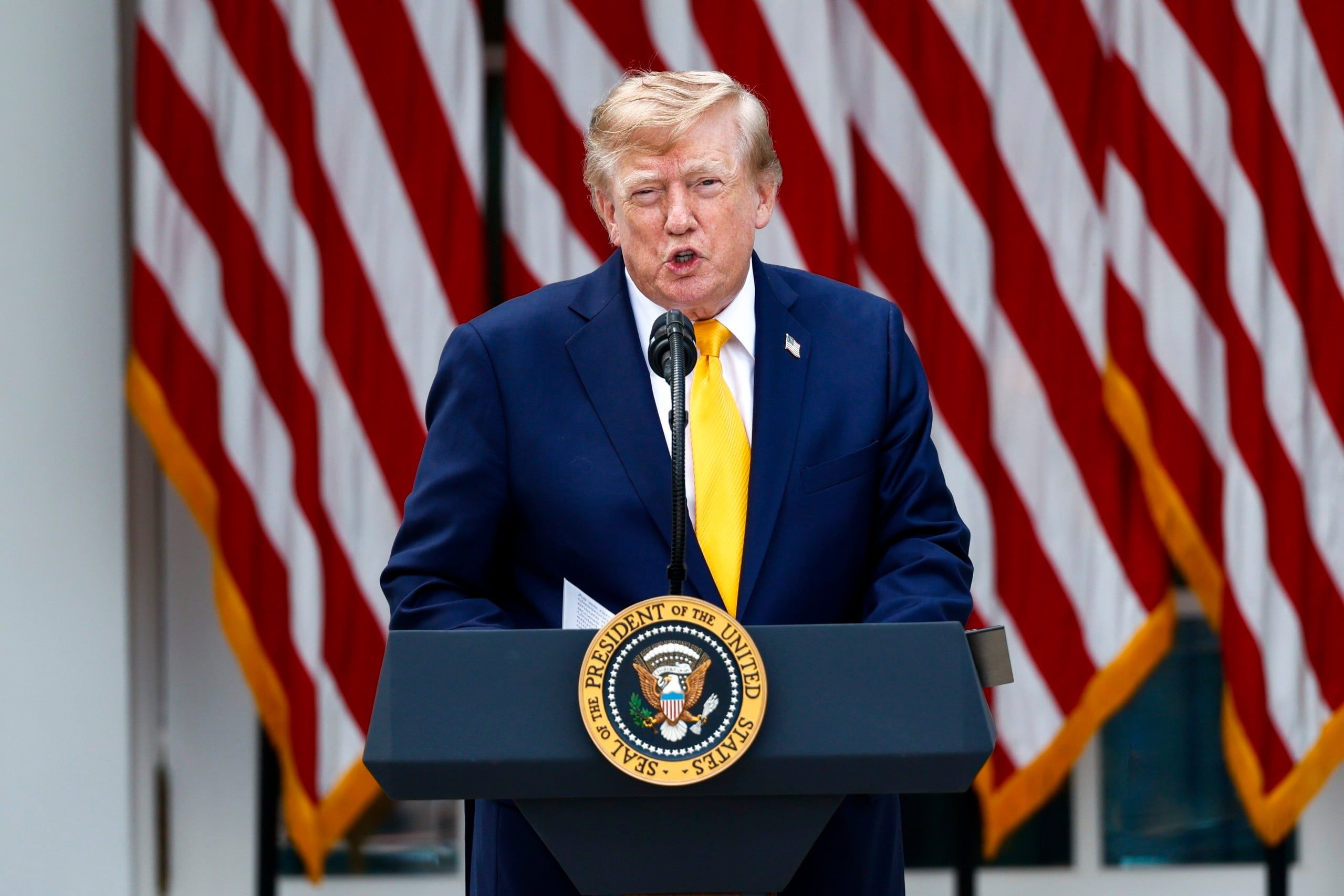 US President Trump hosts an education event in the Rose Garden