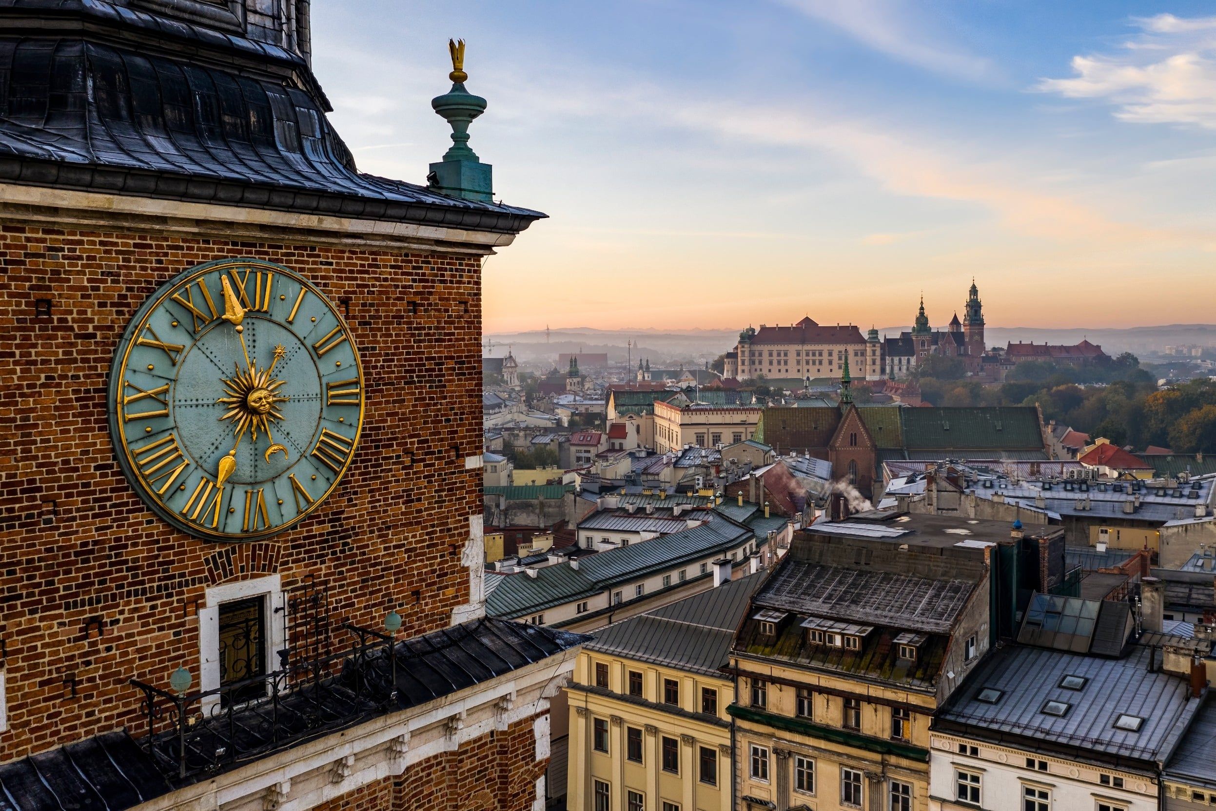Clock,On,The,Town,Hall,Tower,And,View,Of,The