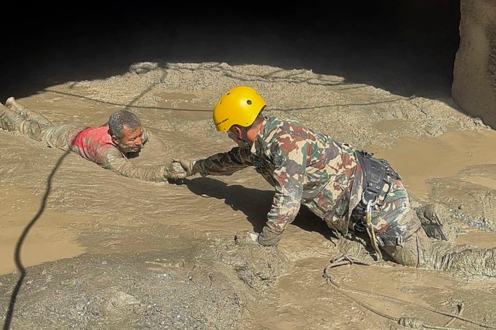 Aftermath of flash floods along Nepal-Tibet border
