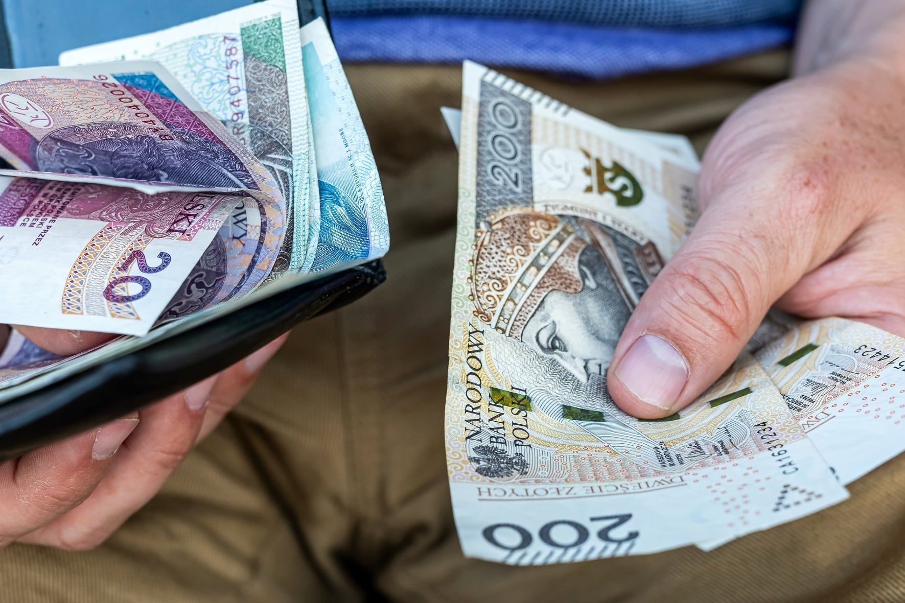 Man,Holding,Polish,Zloty,Banknotes,In,Wallet,–,Personal,Finance