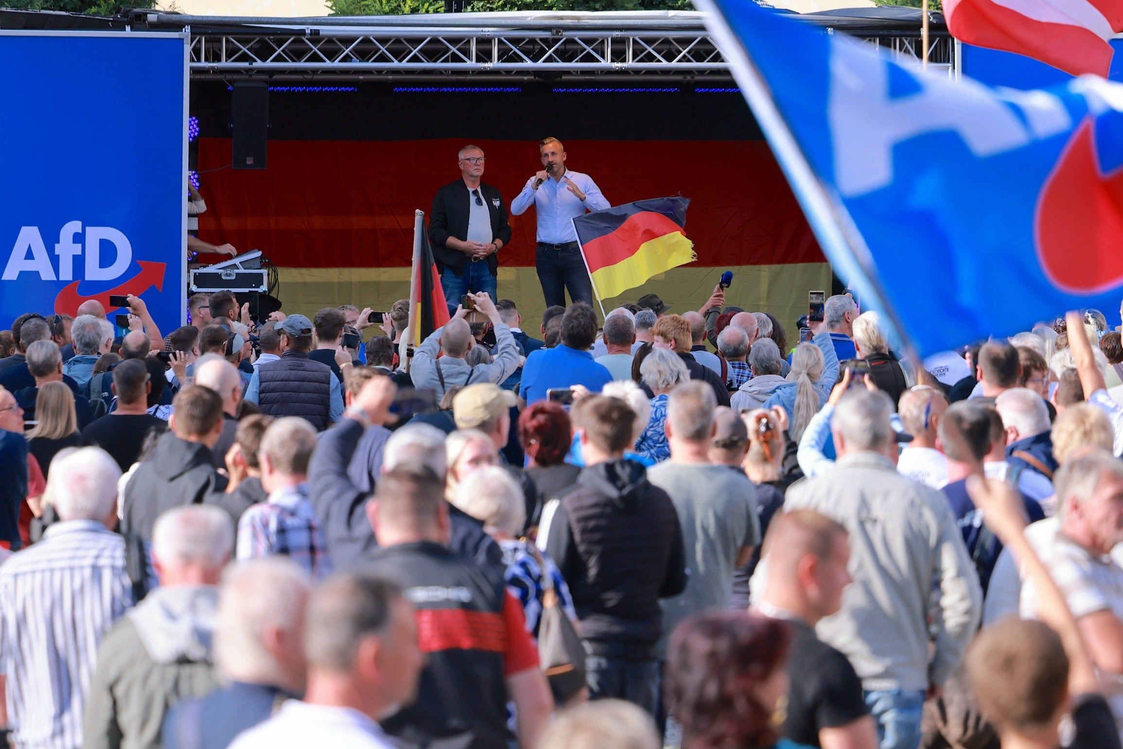 AfD candidate Ulrich Siegmund campaigns for Saxony-Anhalt state elections