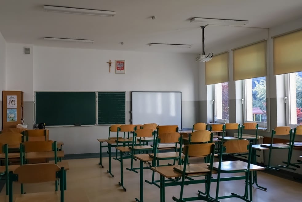 Krakow,,Poland,-,May,31st,,2024:,Empty,Classroom,In,A