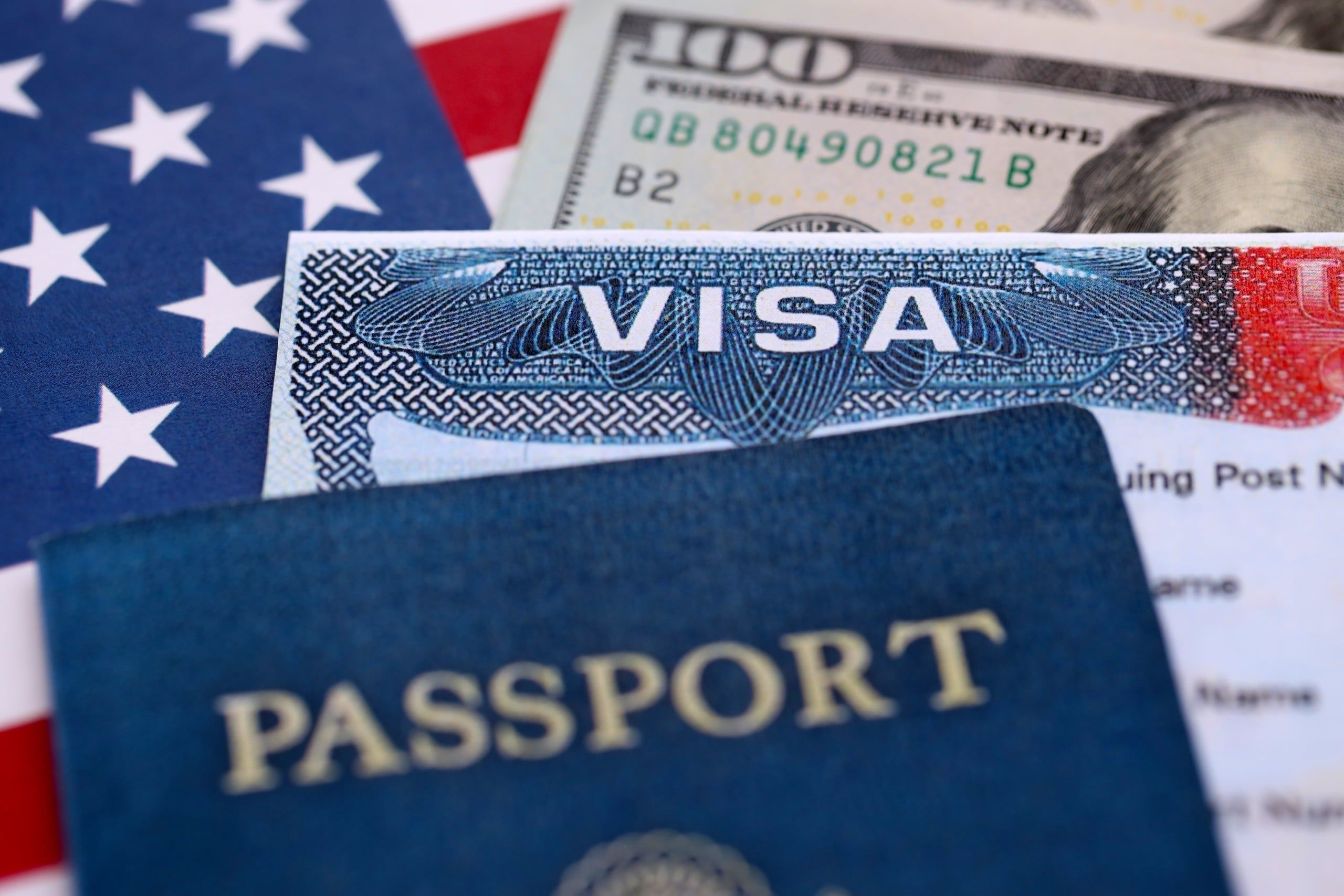 Close,Up,On,Usa,Visa,In,A,Passport.,A,Visitor