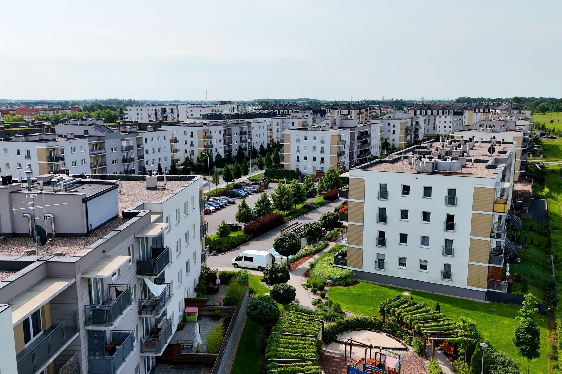 City,??street,New,Modern,District,Architecture,Housing,Construction,Wroclaw,Poland