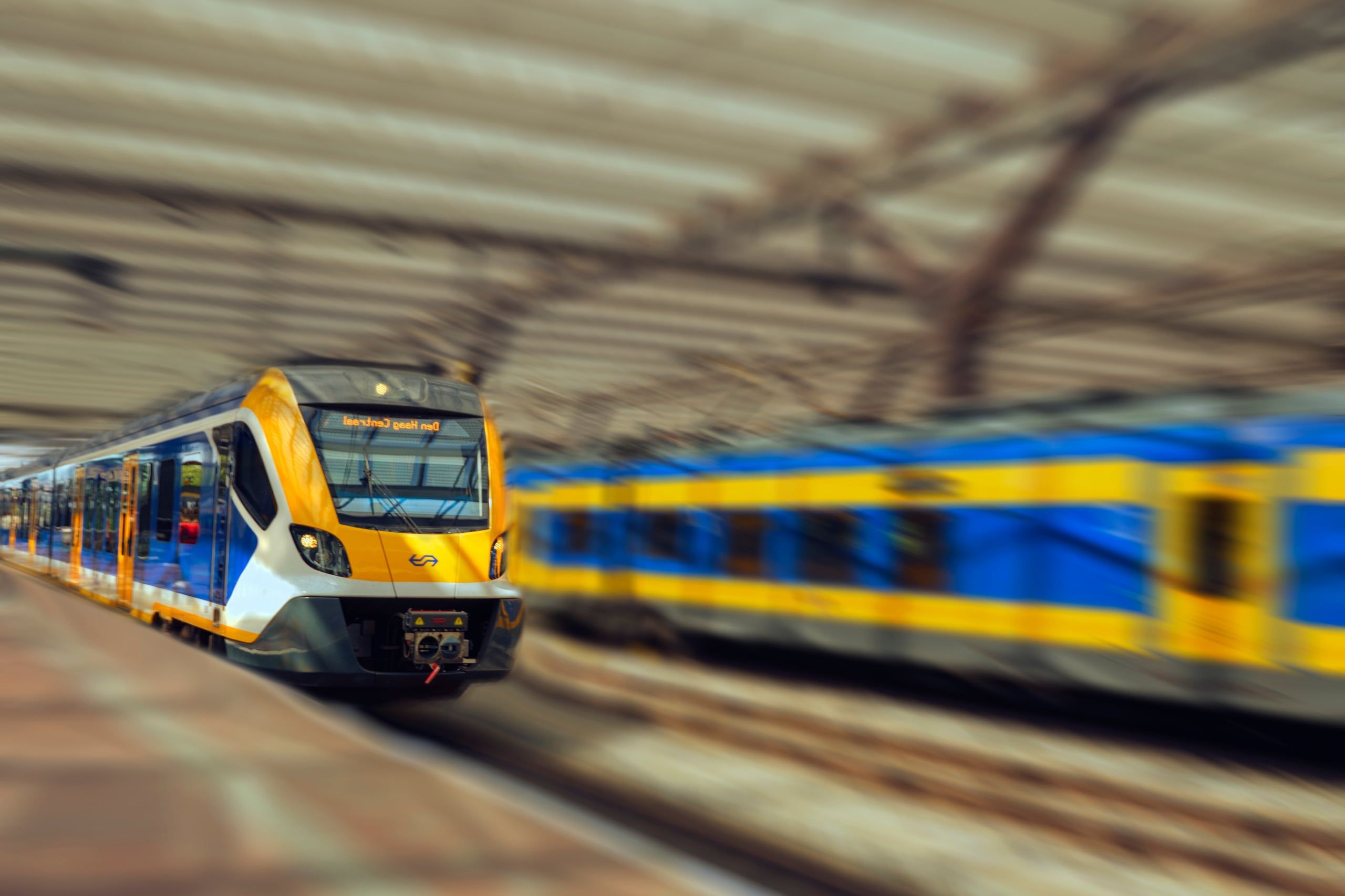 Rotterdam,,The,Netherlands,,August,1,,2025.,Railway,Platform,With,Yellow