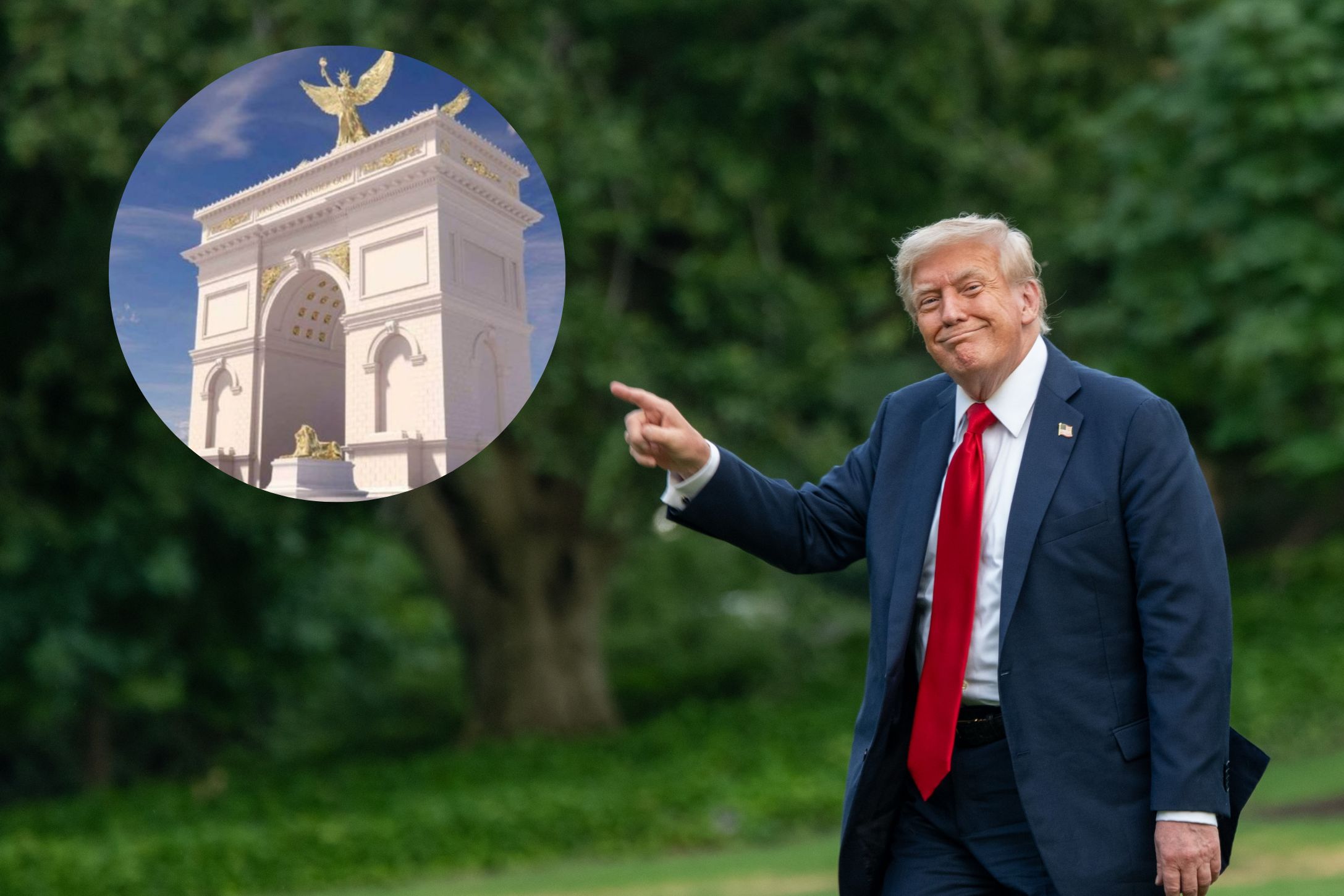 Donald Trump i Łuk Tryumfalny