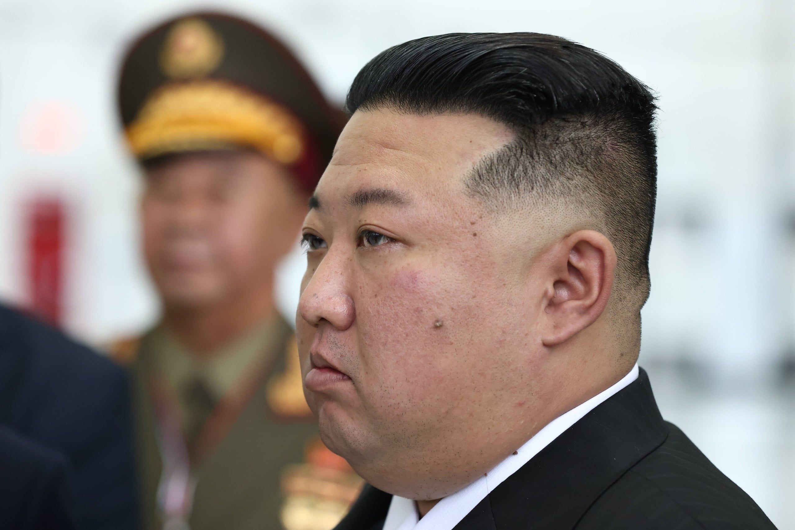 Russian President Vladimir Putin meets North Korean leader Kim Jong Un on the Vostochny cosmodrome