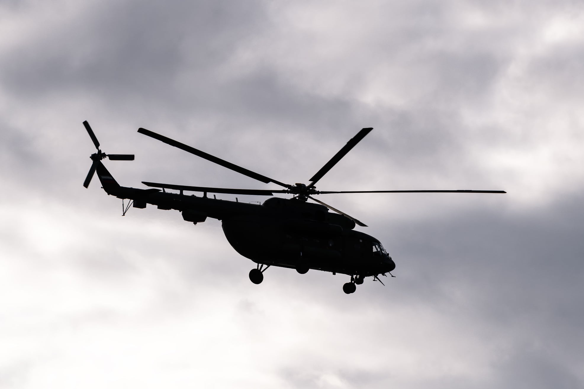 Silhouette,Of,S,Soviet,Helicopter,Mi-8,Common,Operational,Military,Aircraft