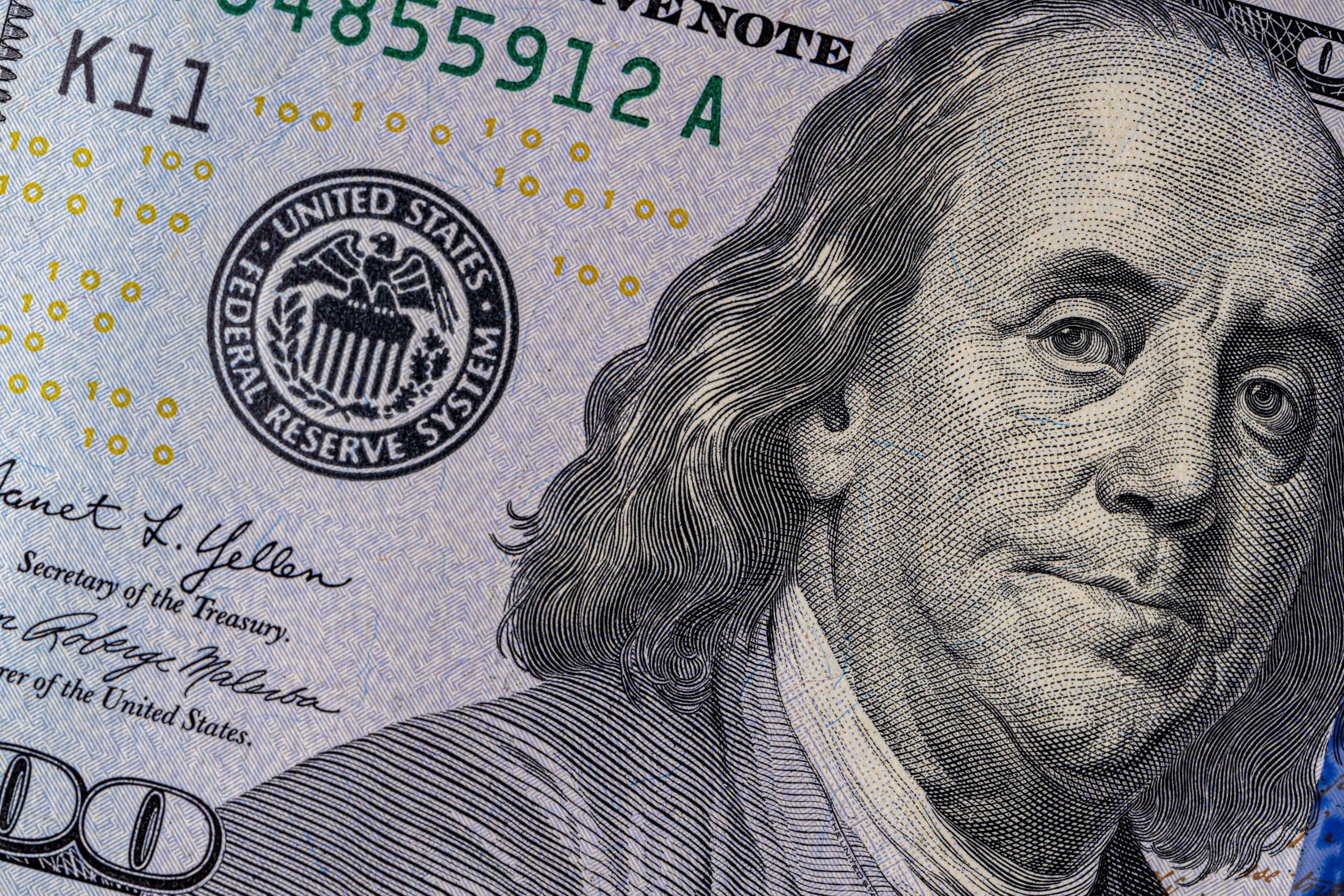 Close,Up,Of,New,Hundred,Dollar,Bill.,American,Cash,Dollars