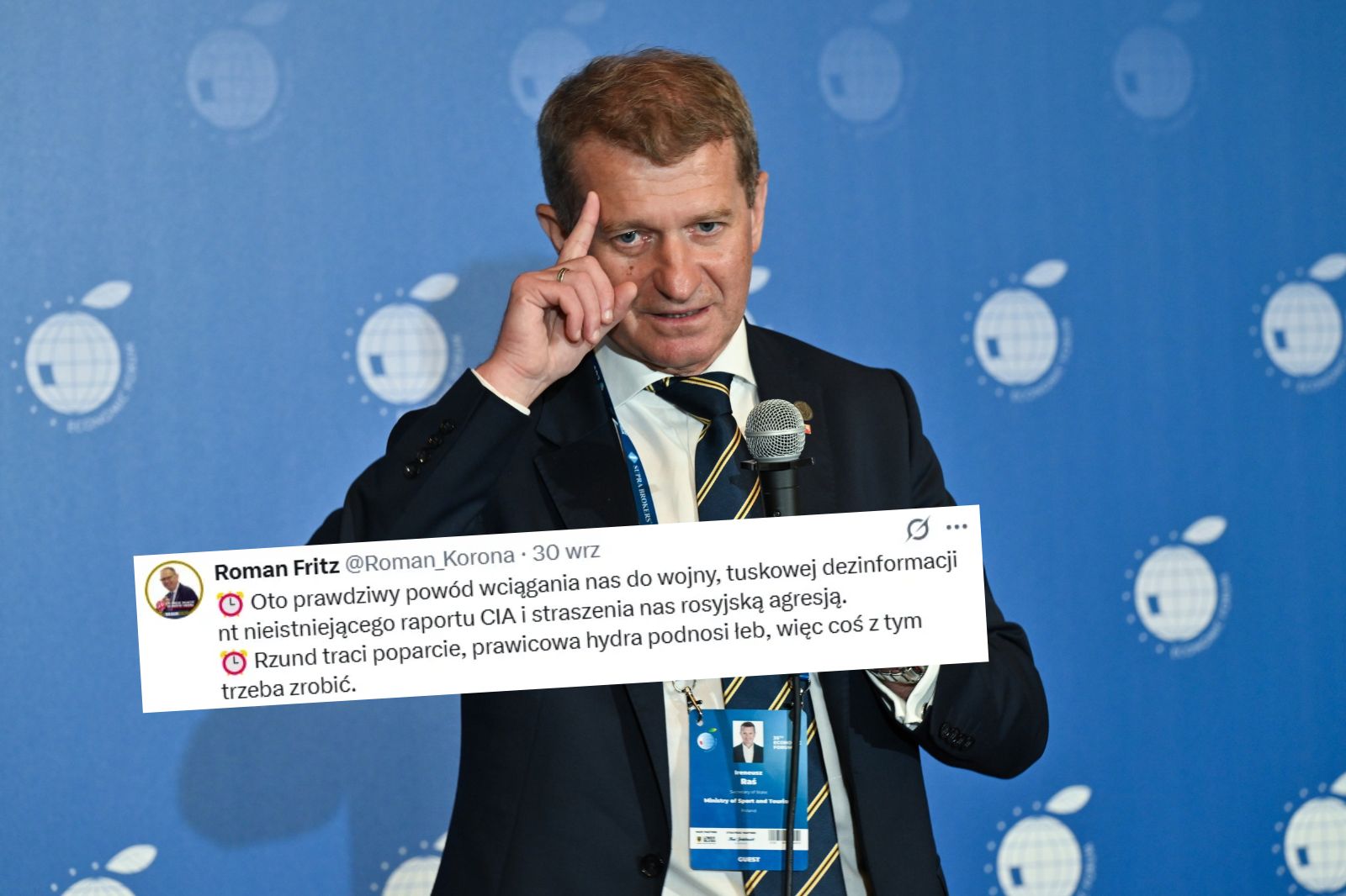 Wypowiedź Ireneusza Rasia wykorzystana do rozpowszechniania przekazu zbieżnego z rosyjskim