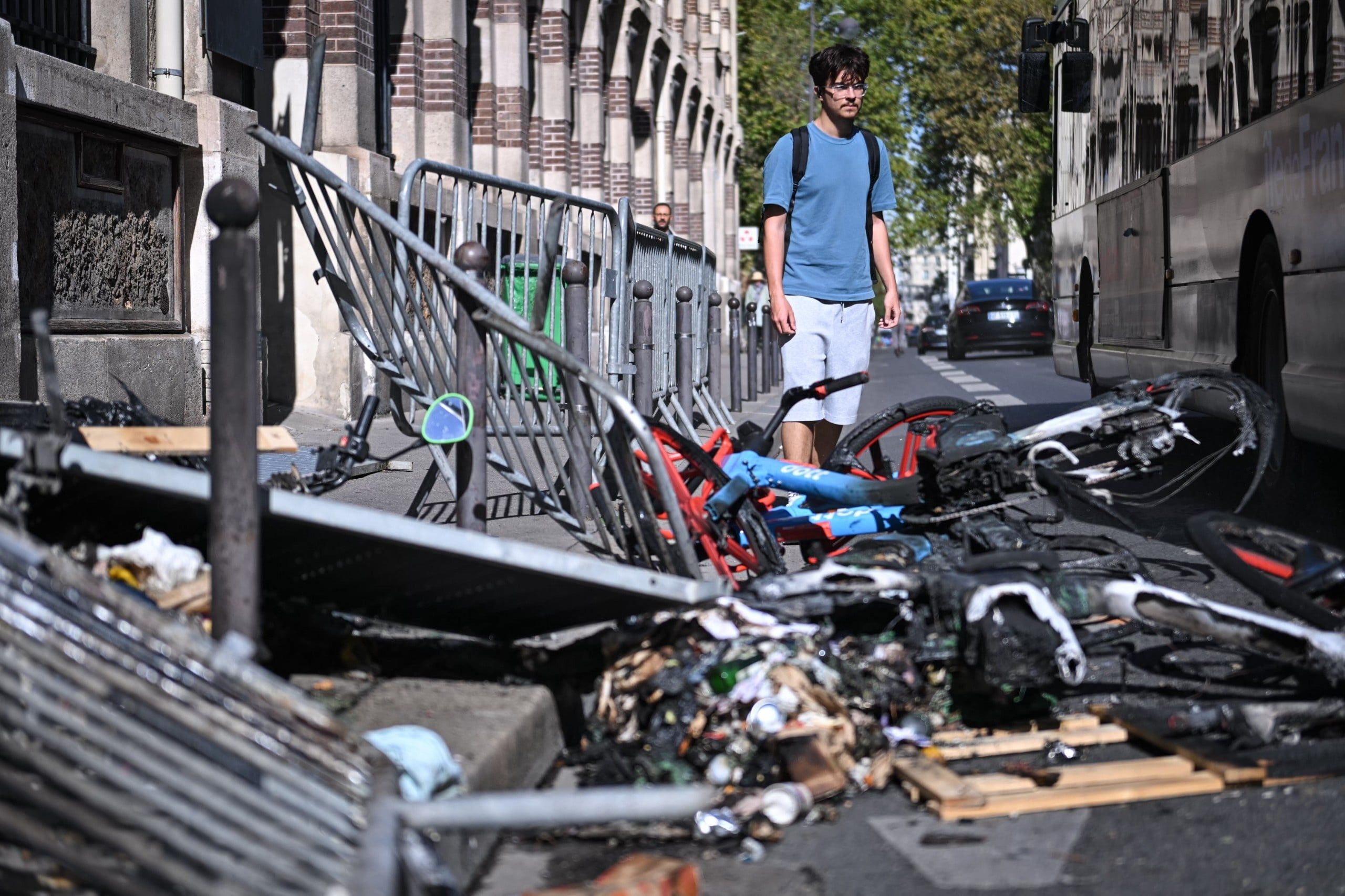 Aftermath of high school students protests in Paris