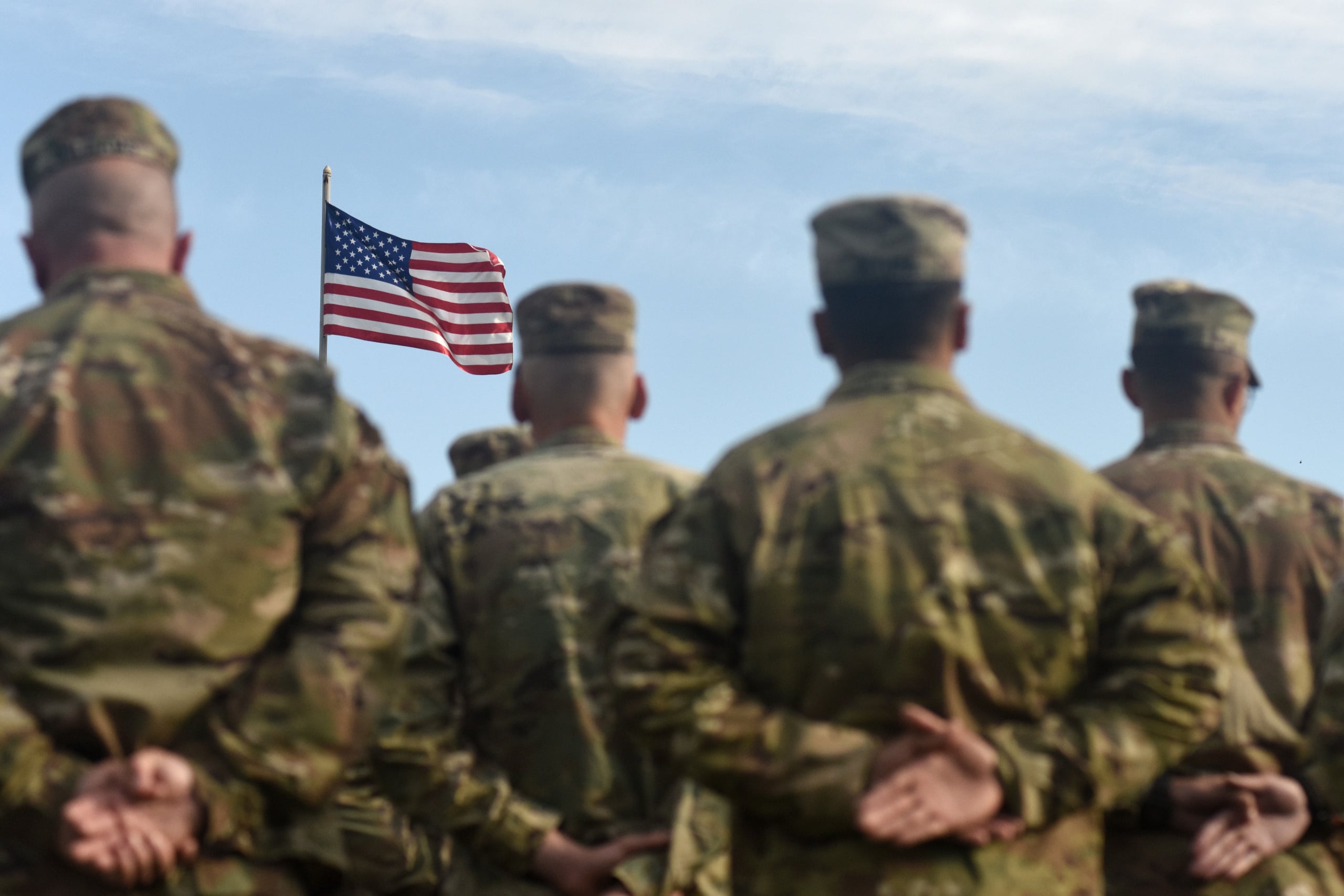 American,Soldiers,And,Flag,Of,Usa.,Us,Army.,Veteran,Day
