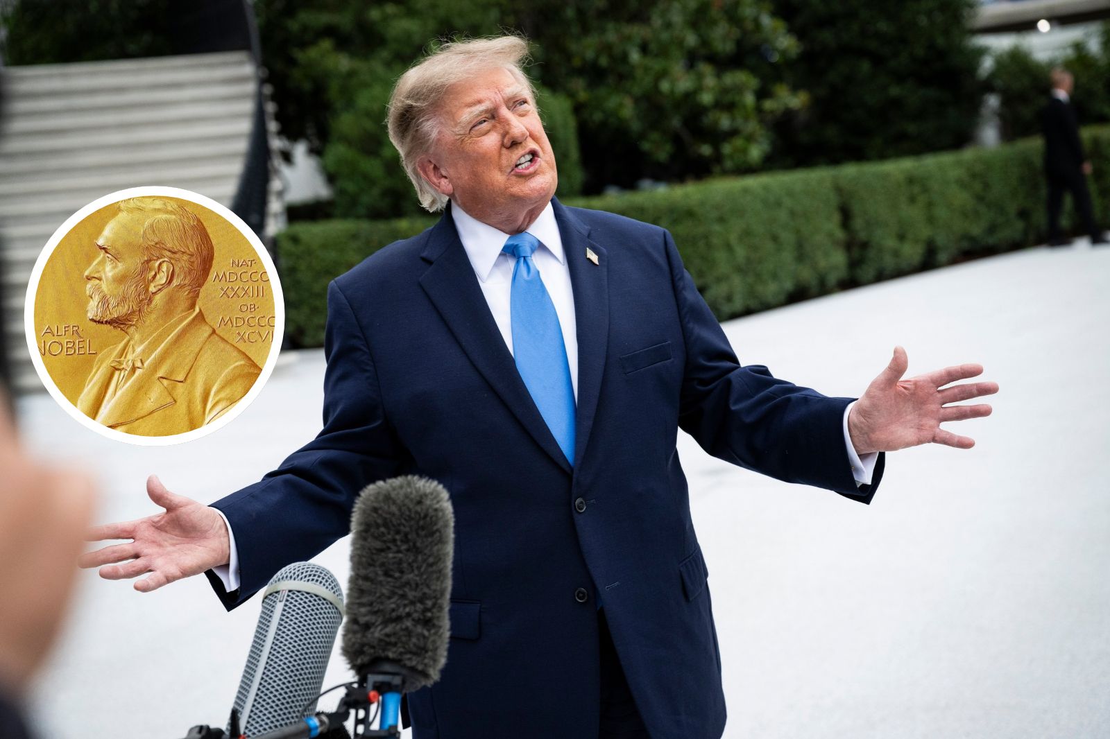 Donald Trump, moneta z wizerunkiem Alfreda Nobla