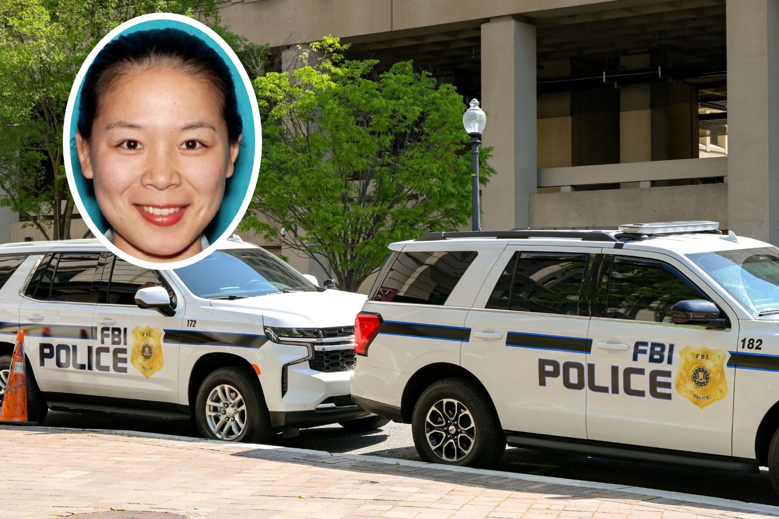 Samochody FBI i zatrzymana Wanying „Heather” Zhang
